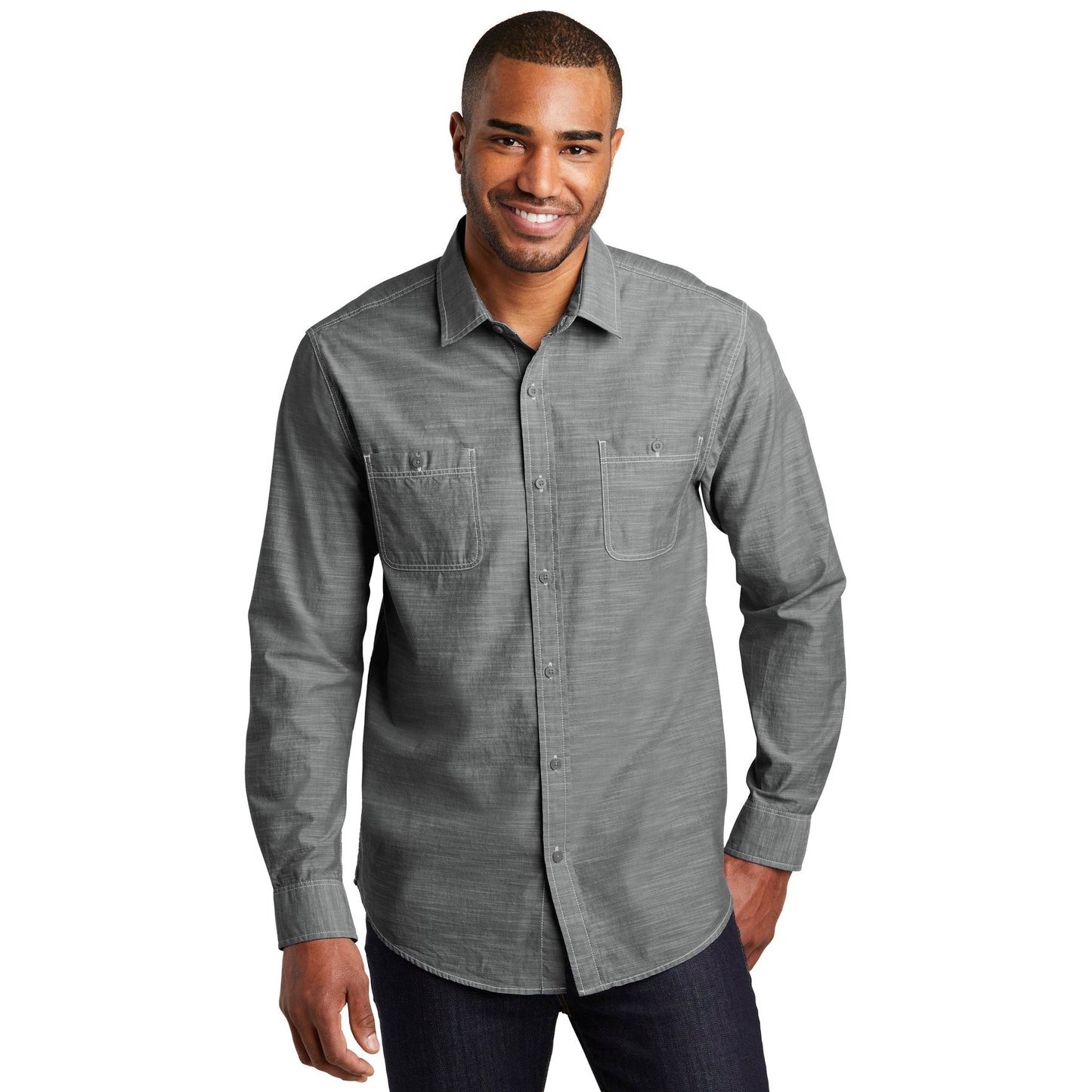 Port Authority-Port Authority® Slub Chambray Shirt. W380-MedTech-1