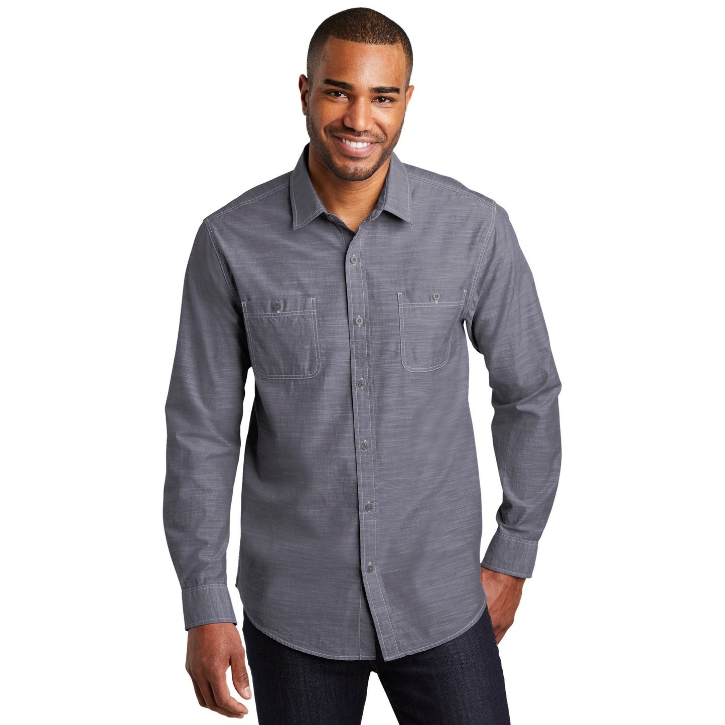 Port Authority-Port Authority® Slub Chambray Shirt. W380-MedTech-3