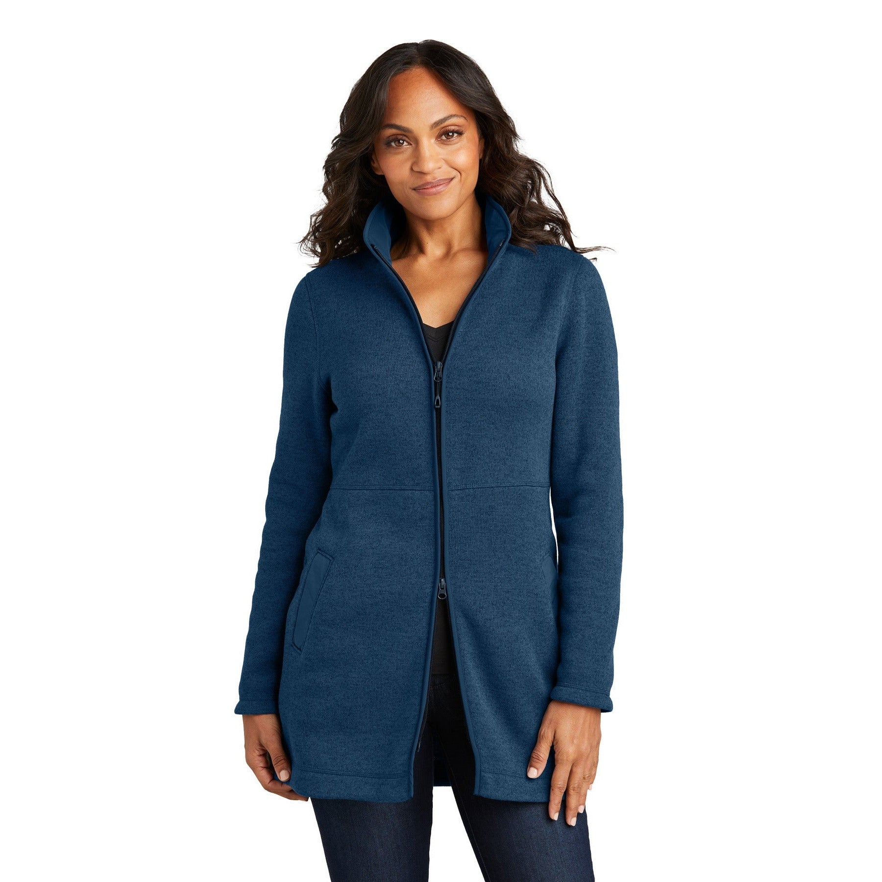 Port Authority-Port Authority® Women's Arc Sweater Fleece Long Jacket L425-MedTech-3