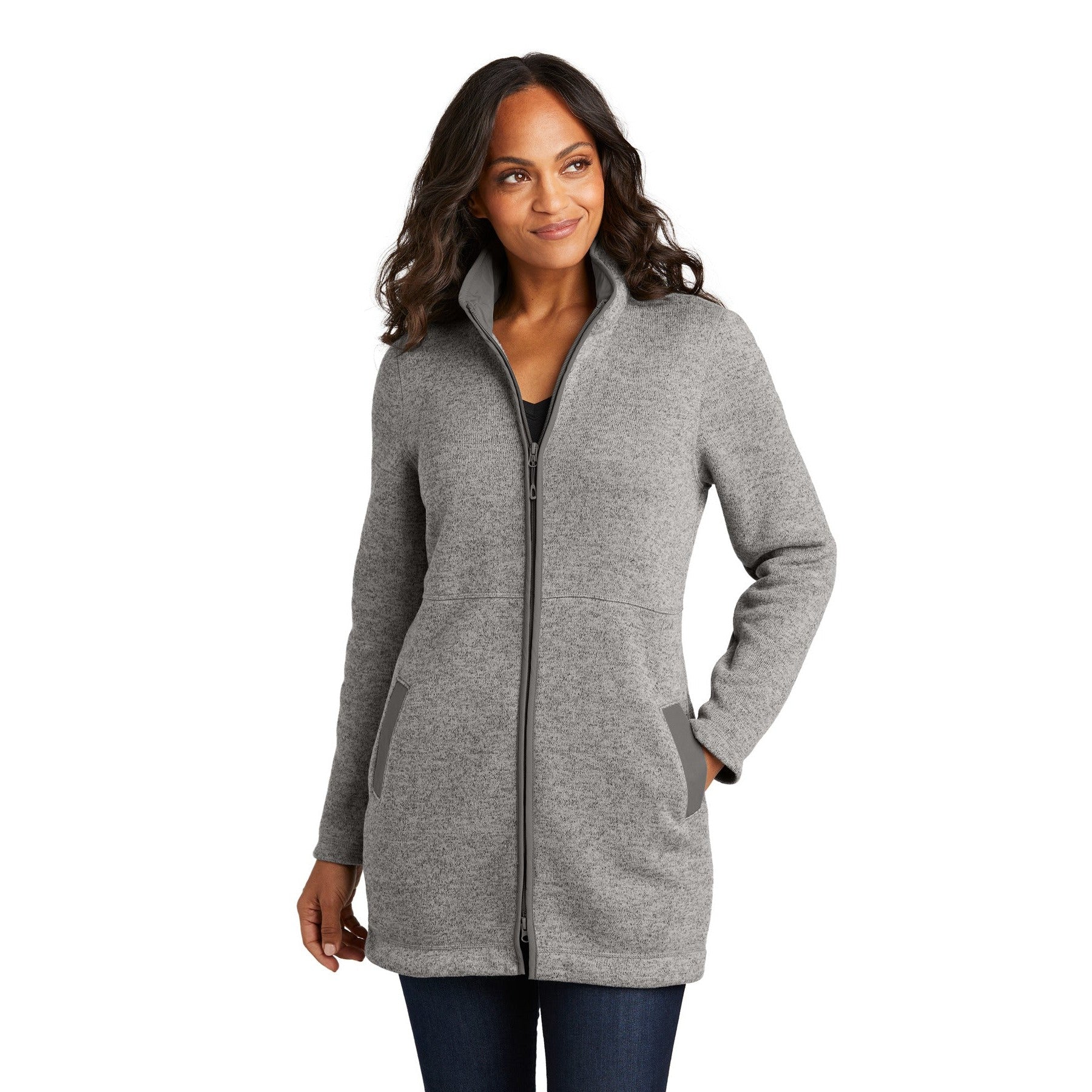Port Authority-Port Authority® Women's Arc Sweater Fleece Long Jacket L425-MedTech-2
