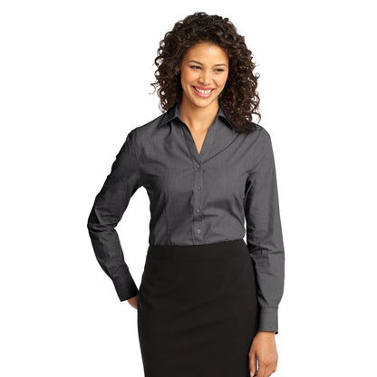 Port Authority-Port Authority® Women's Crosshatch Easy Care Shirt. L640-MedTech-3