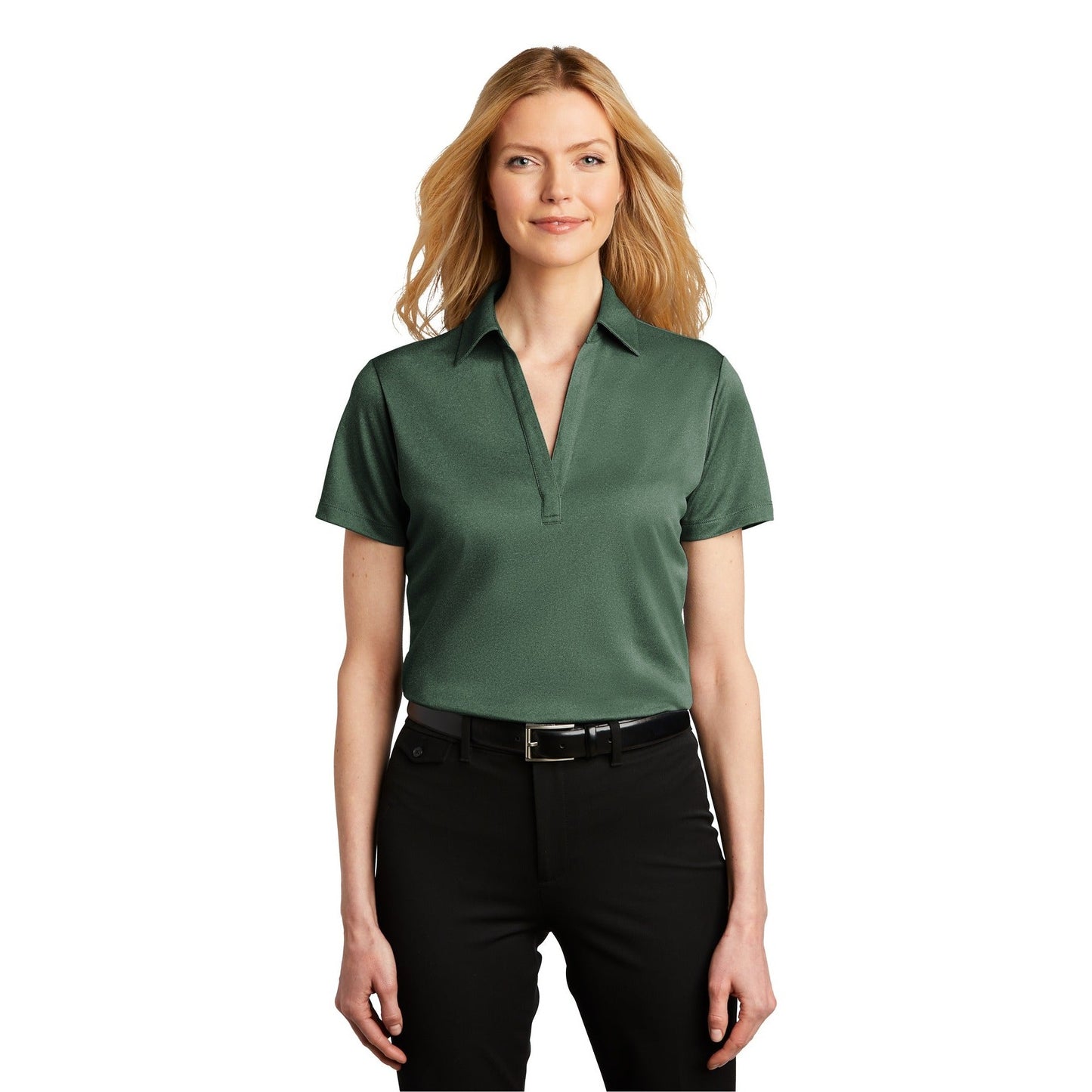 Port Authority-Port Authority ® Women's Heathered Silk Touch ™ Performance Polo. LK542-MedTech-3