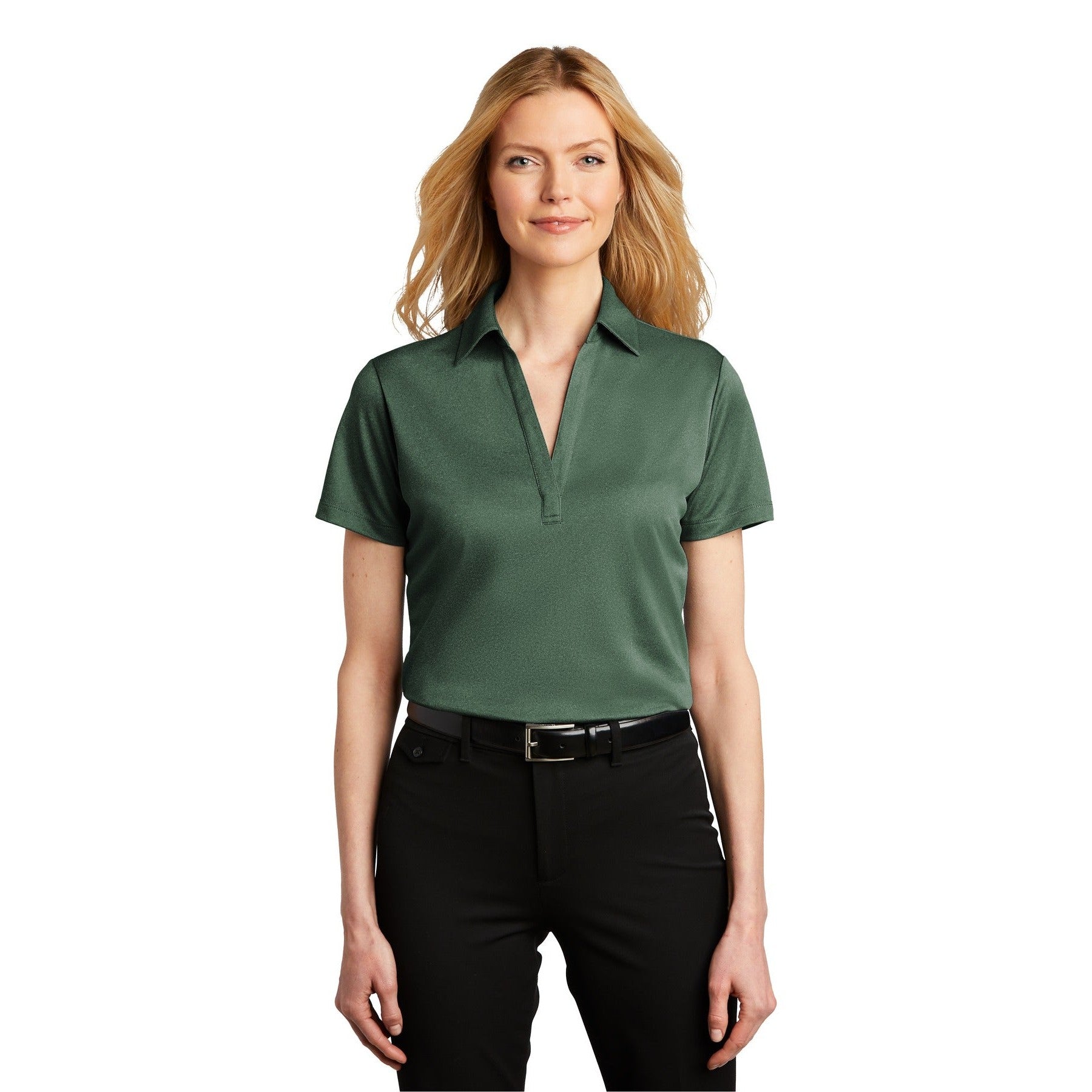 Port Authority-Port Authority ® Women's Heathered Silk Touch ™ Performance Polo. LK542-MedTech-3