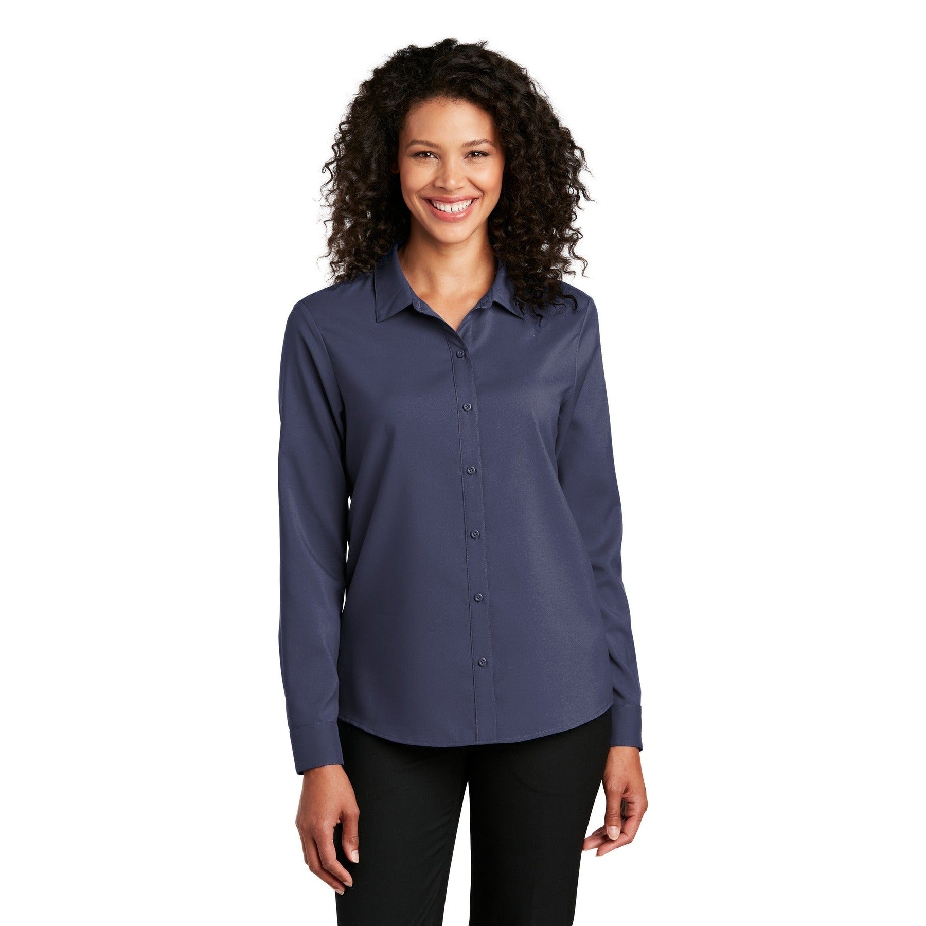 Port Authority-Port Authority® Women's Long Sleeve Performance Staff Shirt LW401-MedTech-6