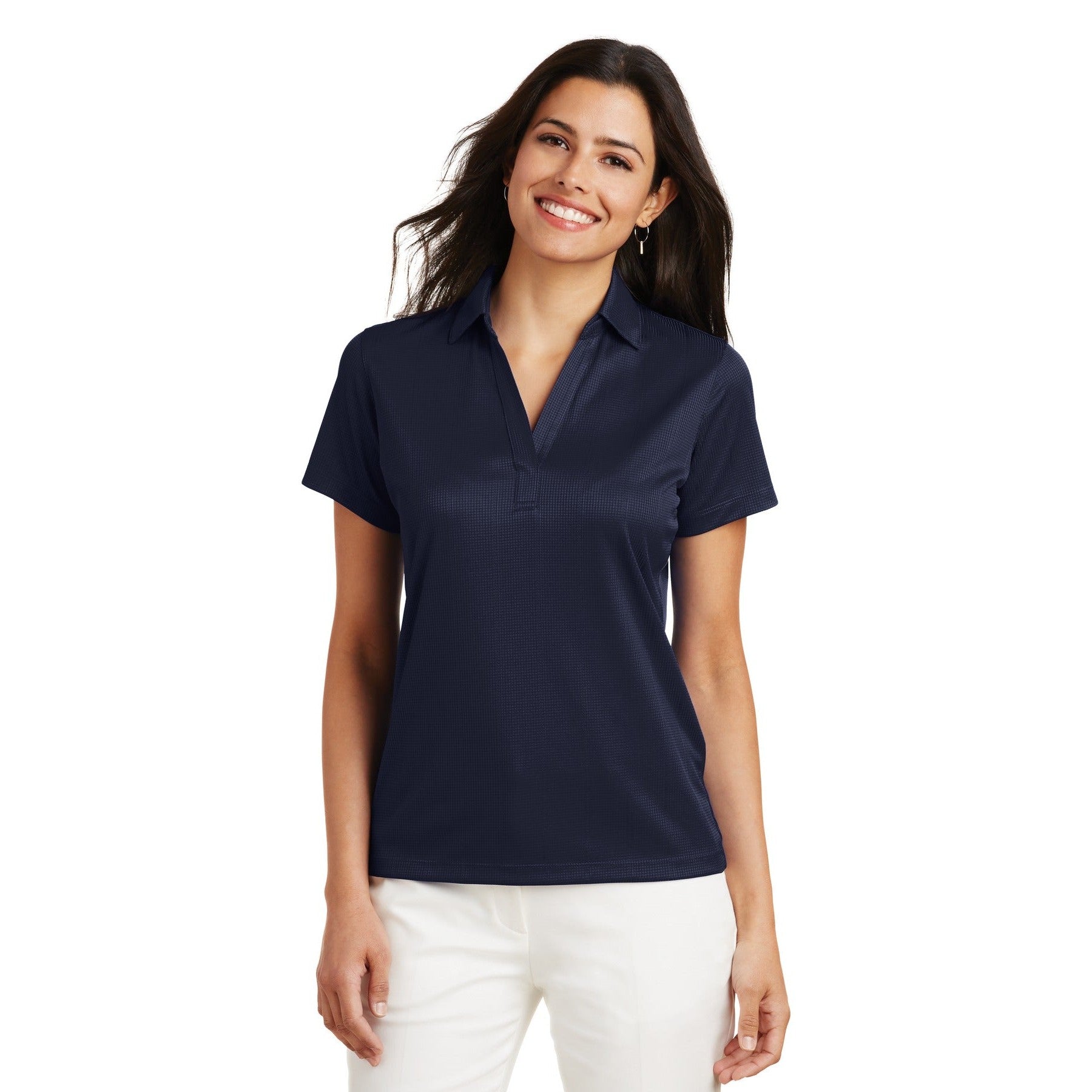Port Authority-Port Authority® Women's Performance Fine Jacquard Polo. L528-MedTech-8