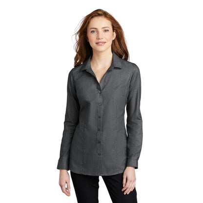 Port Authority-Port Authority ® Women's Pincheck Easy Care Shirt LW645-MedTech-1