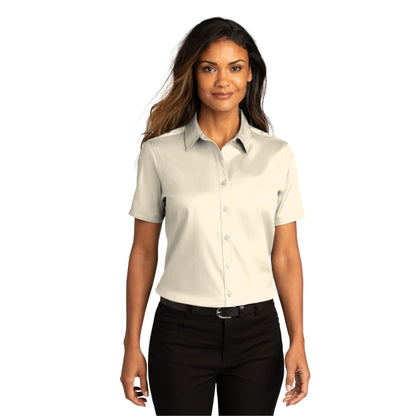 Port Authority-Port Authority® Women's Short Sleeve SuperPro React™Twill Shirt. LW809-MedTech-5