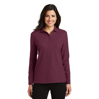 Port Authority-Port Authority® Women's Silk Touch™ Long Sleeve Polo. L500LS-MedTech-2