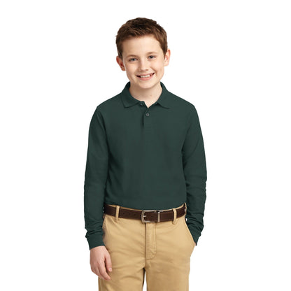 Port Authority-Port Authority® Youth Long Sleeve Silk Touch™ Polo. Y500LS-MedTech-3