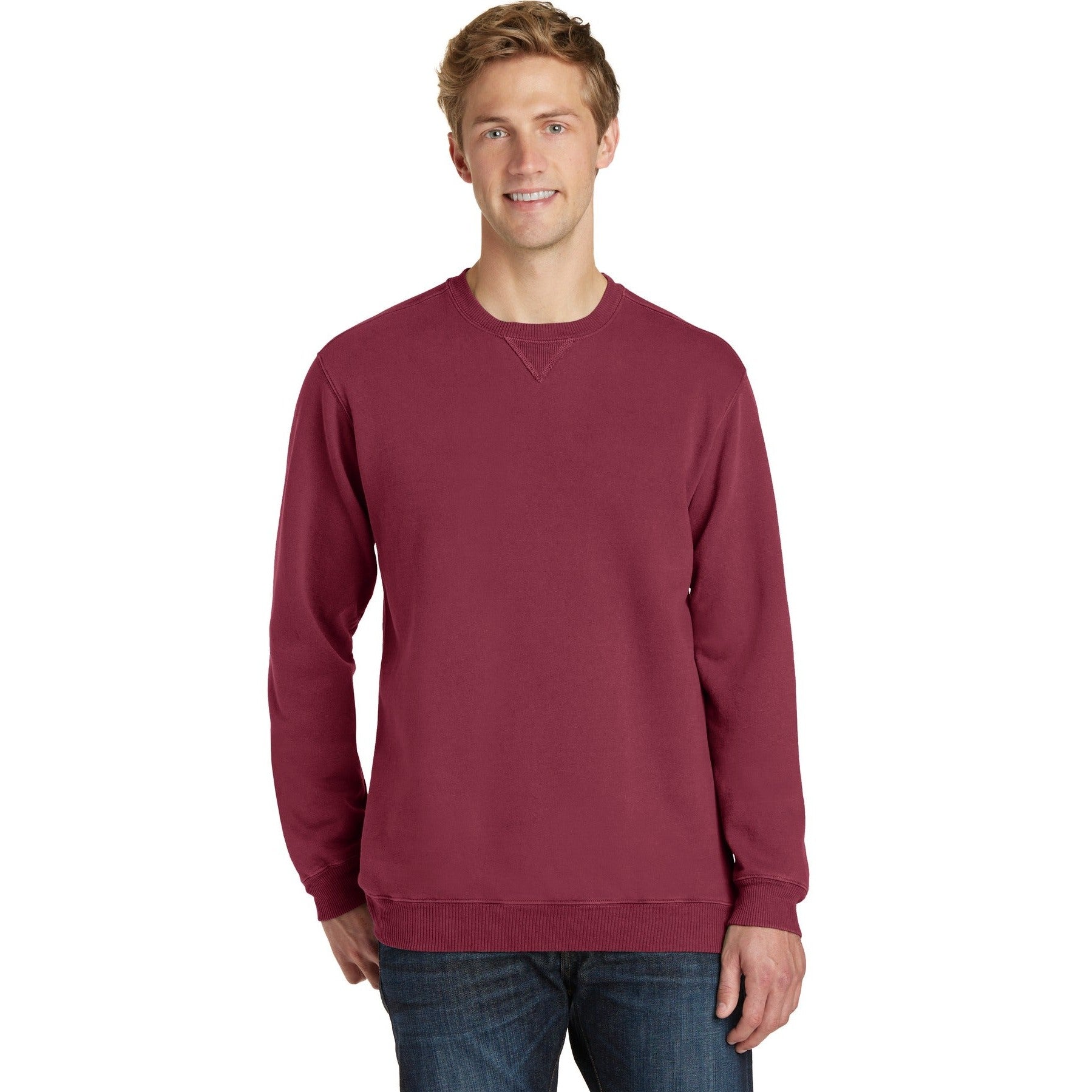 Port & Company-Port & Company® Beach Wash® Garment-Dyed Crewneck Sweatshirt PC098-MedTech-9