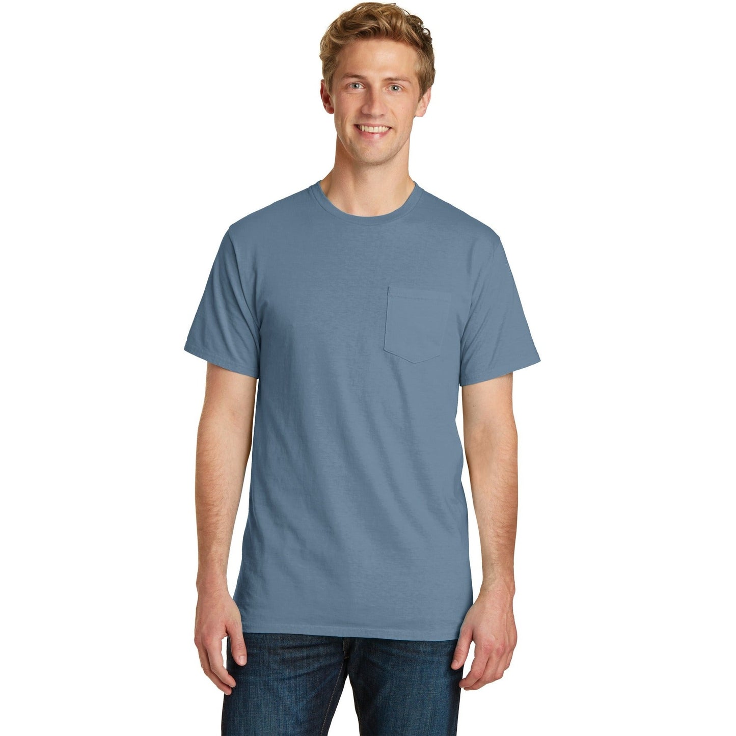 Port & Company-Port & Company® Beach Wash® Garment-Dyed Pocket Tee. PC099P-MedTech-4