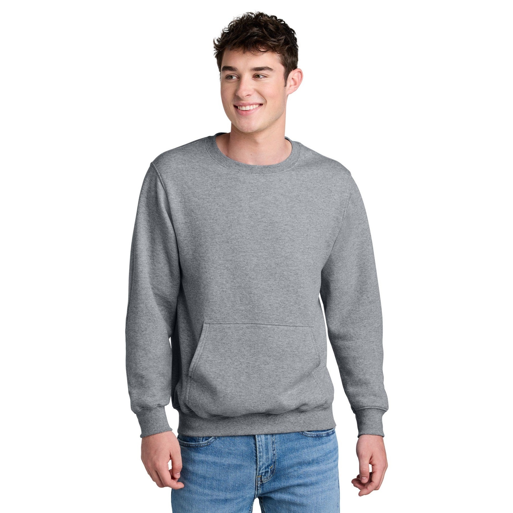 Port & Company-Port & Company® Core Fleece Crewneck Pocket Sweatshirt PC78PKT-MedTech-1