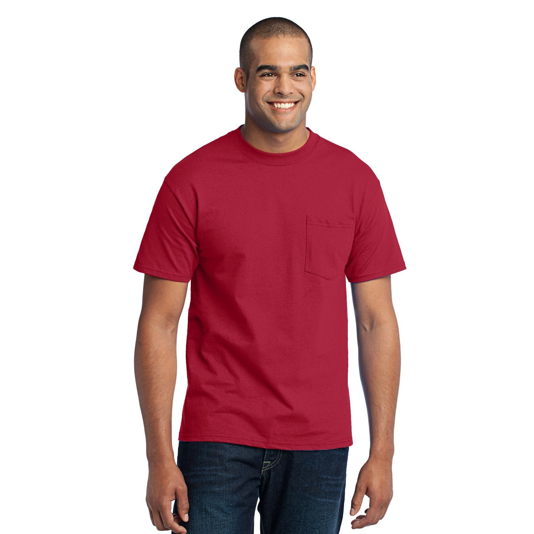 Port & Company-Port & Company® Tall Core Blend Pocket Tee. PC55PT-MedTech-10