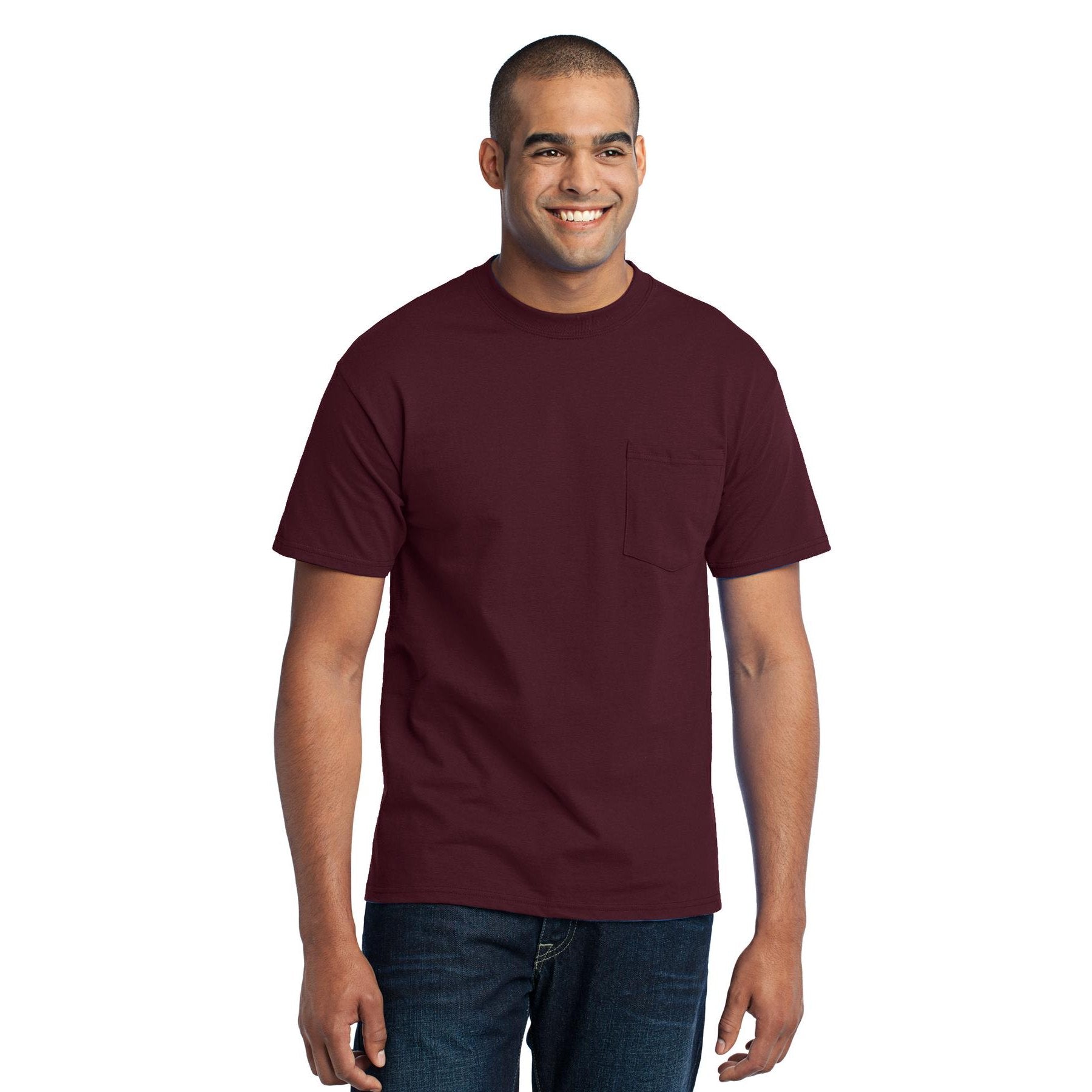 Port & Company-Port & Company® Tall Core Blend Pocket Tee. PC55PT-MedTech-3