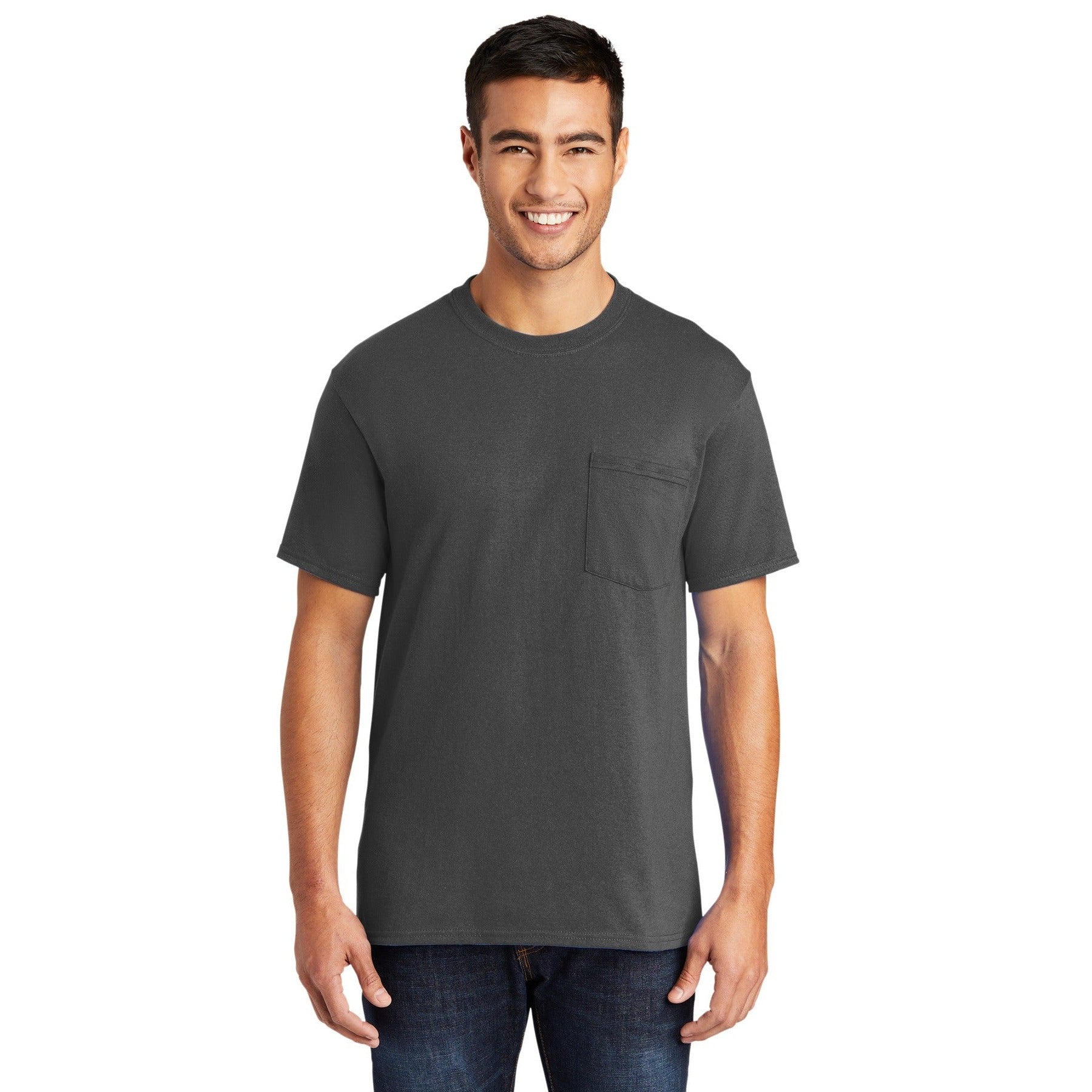 Port & Company-Port & Company® Tall Core Blend Pocket Tee. PC55PT-MedTech-4