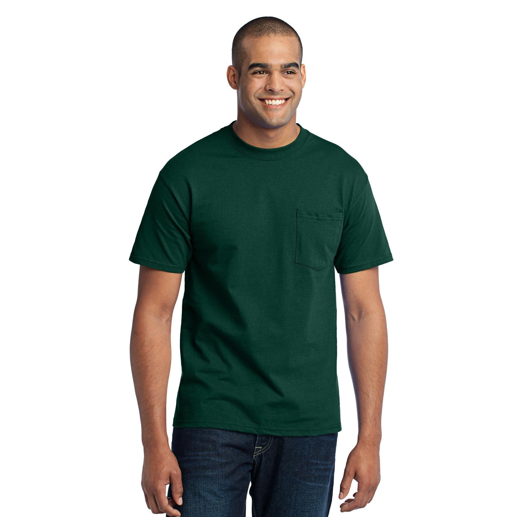 Port & Company-Port & Company® Tall Core Blend Pocket Tee. PC55PT-MedTech-5