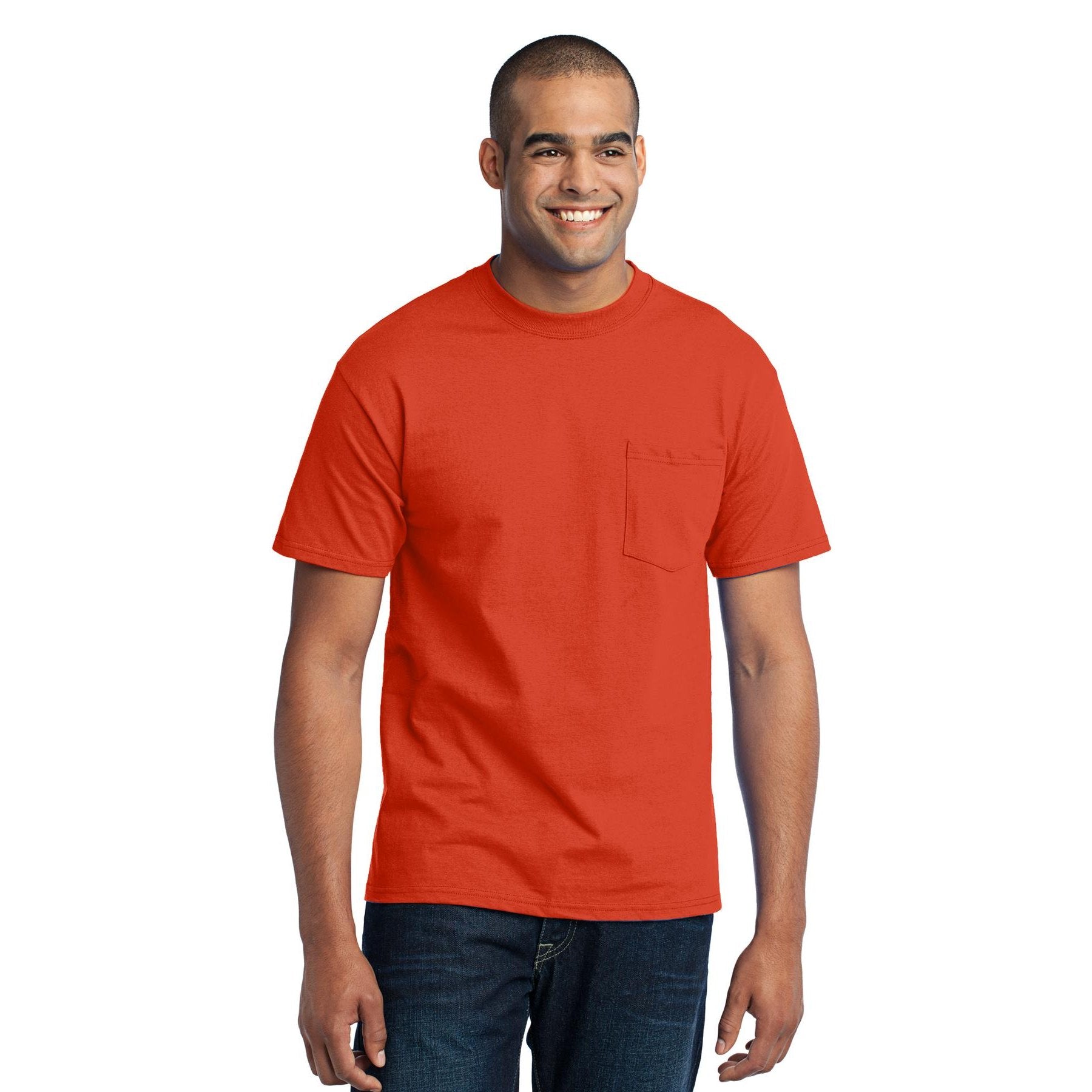 Port & Company-Port & Company® Tall Core Blend Pocket Tee. PC55PT-MedTech-9
