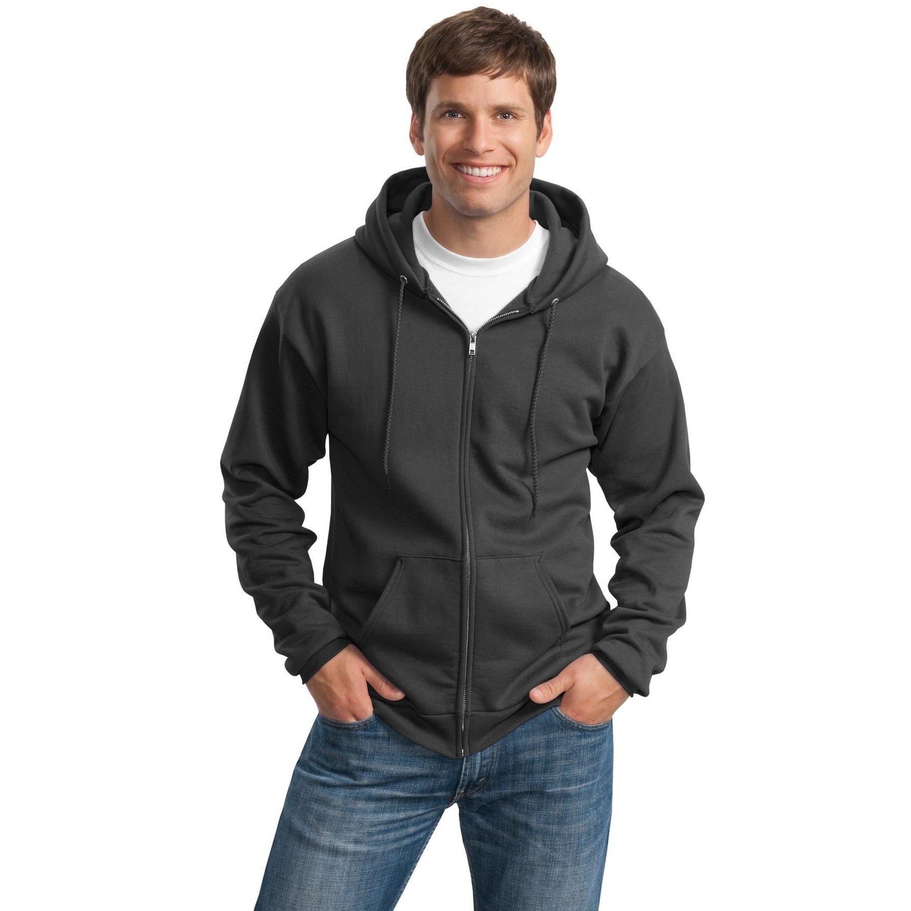 Port & Company-Port & Company® Tall Essential Fleece Full-Zip Hooded Sweatshirt. PC90ZHT-MedTech-3