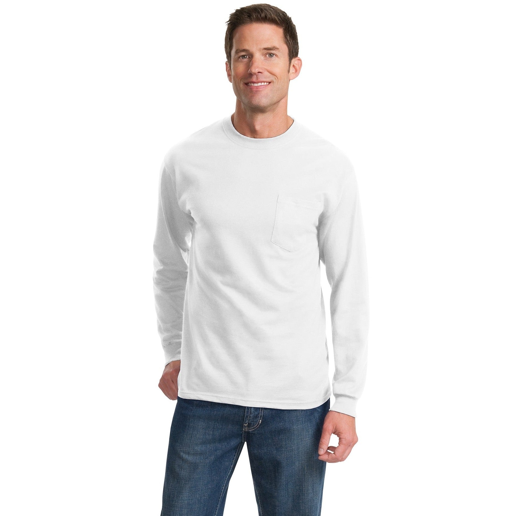Port & Company-Port & Company® Tall Long Sleeve Essential Pocket Tee. PC61LSPT-MedTech-10
