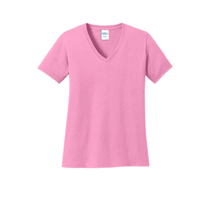 Port & Company-Port & Company® Women's Core Cotton V-Neck Tee. LPC54V-MedTech-4