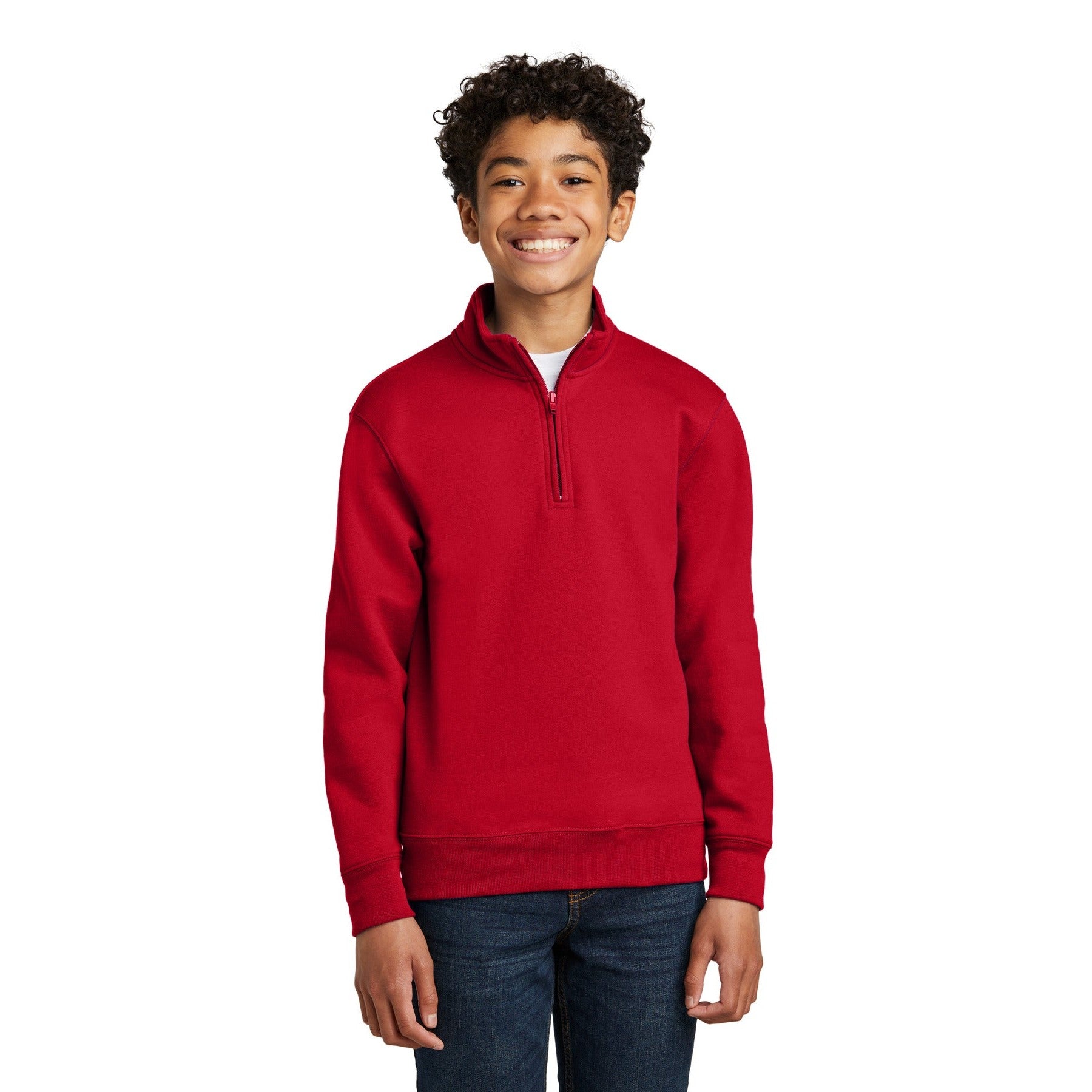 Port & Company-Port & Company® Youth Core Fleece 1/4-Zip Pullover Sweatshirt PC78YQ-MedTech-6