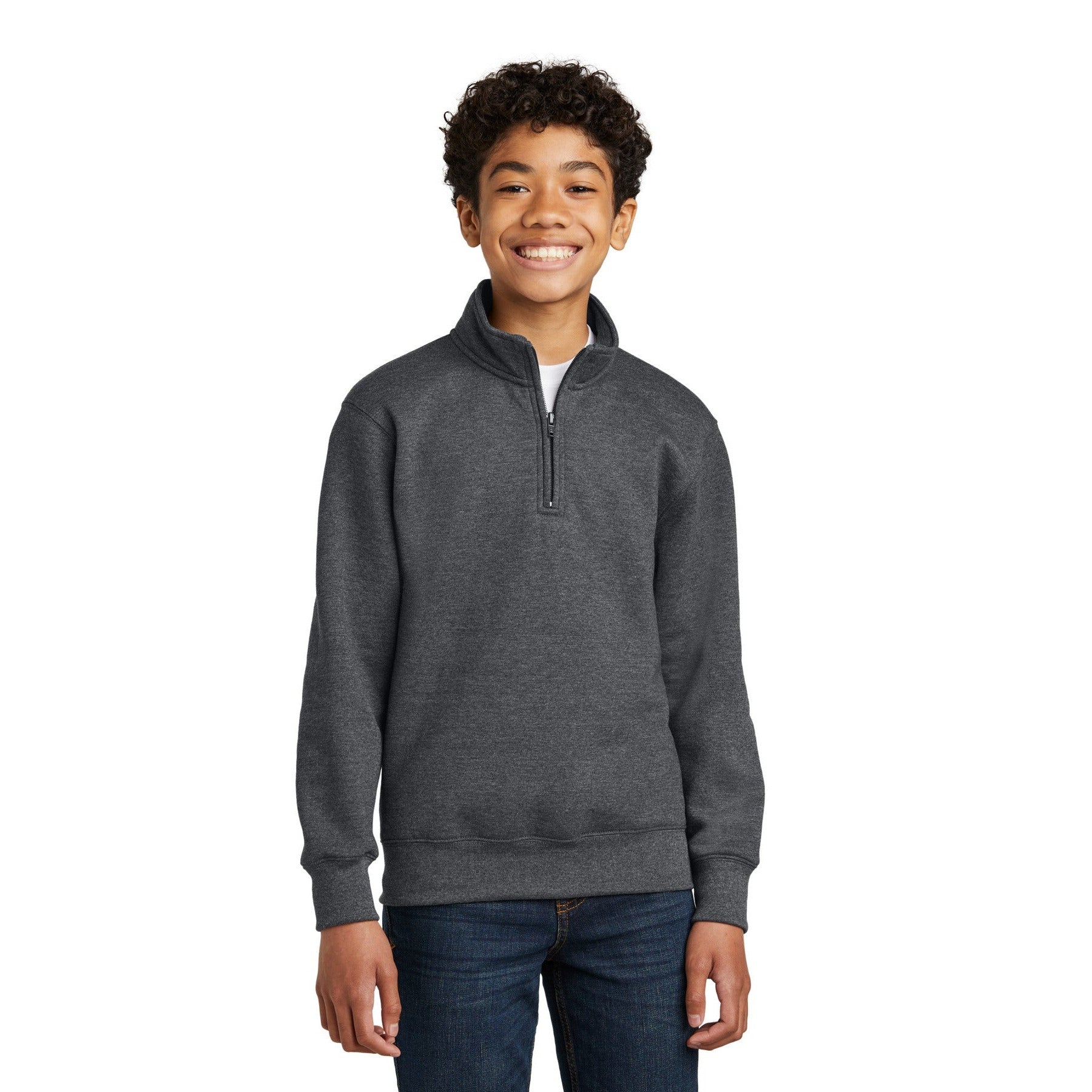 Port & Company-Port & Company® Youth Core Fleece 1/4-Zip Pullover Sweatshirt PC78YQ-MedTech-3