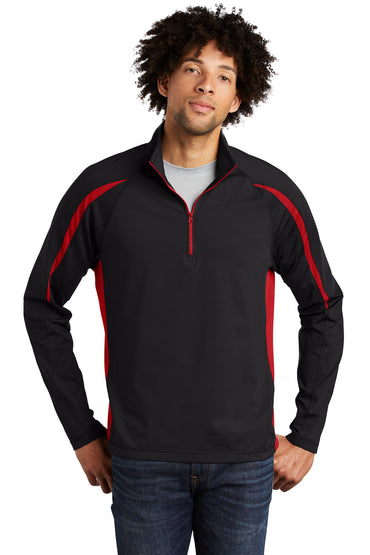 Sport-Tek- Sport-Tek® Sport-Wick® Stretch 1/2-Zip Colorblock Pullover. ST851-Medtech- 2