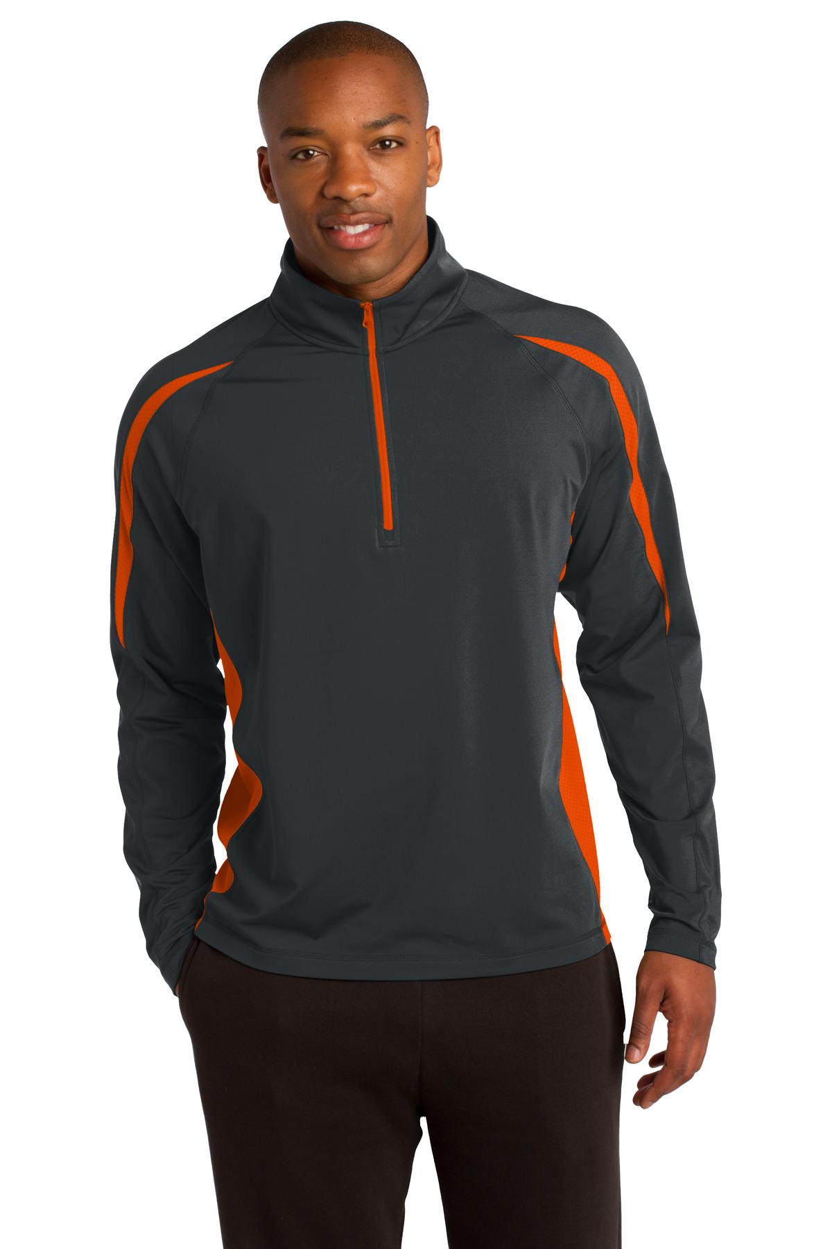 Sport-Tek- Sport-Tek® Sport-Wick® Stretch 1/2-Zip Colorblock Pullover. ST851-Medtech- 3