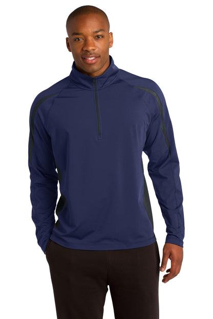 Sport-Tek- Sport-Tek® Sport-Wick® Stretch 1/2-Zip Colorblock Pullover. ST851-Medtech- 5