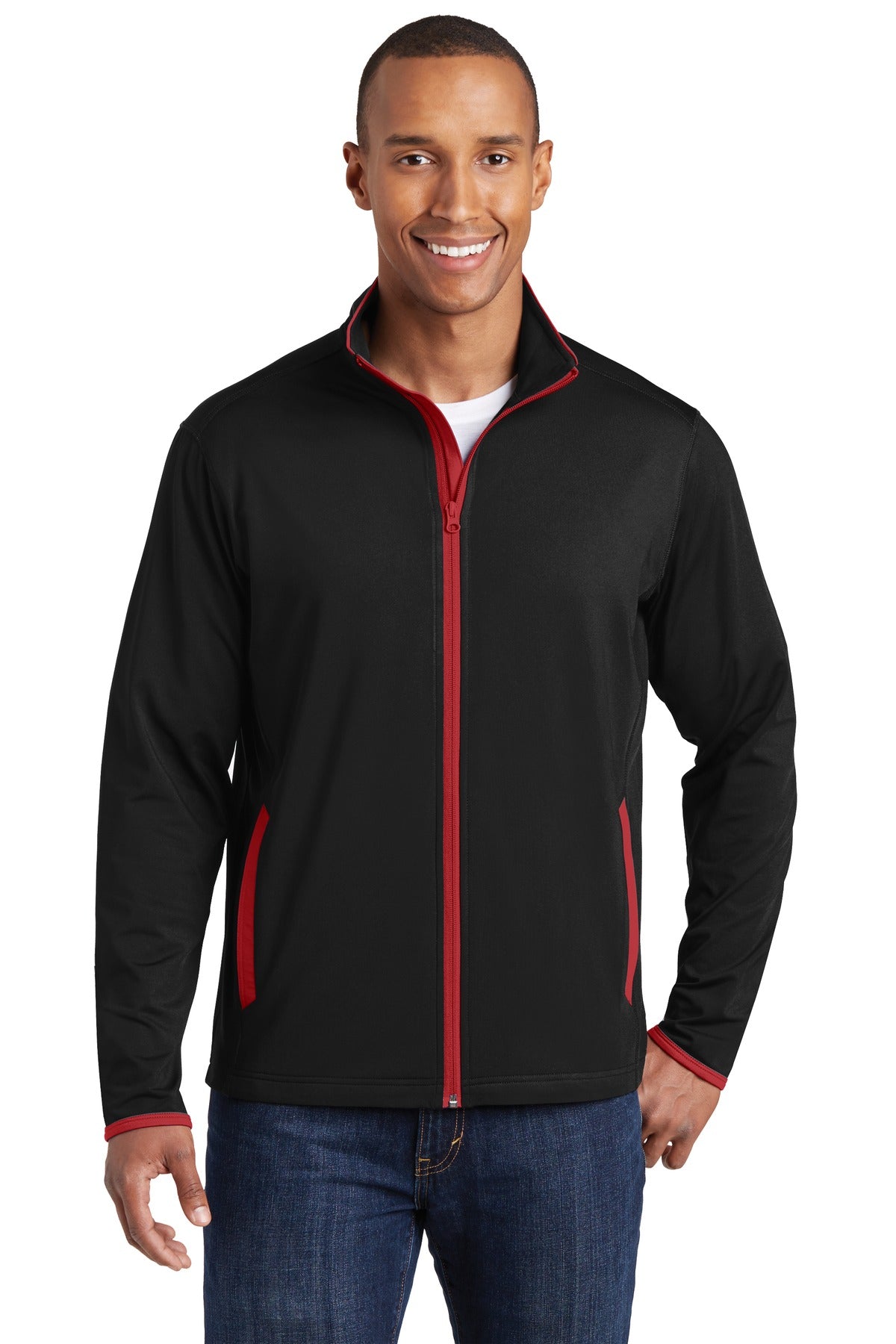 Sport-Tek- Sport-Tek® Sport-Wick® Stretch Contrast Full-Zip Jacket. ST853-Medtech- 2