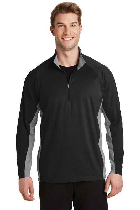 Sport-Tek- Sport-Tek® Sport-Wick® Stretch Contrast 1/4-Zip Pullover. ST854-Medtech- 1