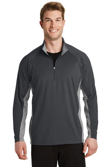 Sport-Tek- Sport-Tek® Sport-Wick® Stretch Contrast 1/4-Zip Pullover. ST854-Medtech- 2