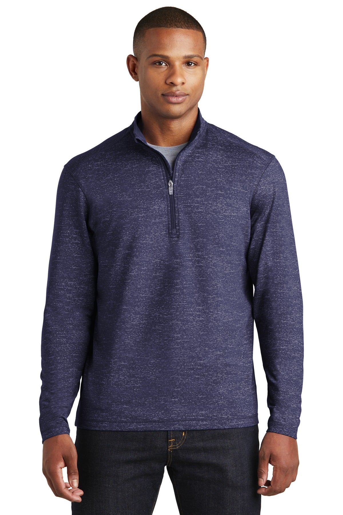 Sport-Tek- Sport-Tek ® Sport-Wick ® Stretch Reflective Heather 1/2-Zip Pullover. ST855-Medtech- 3