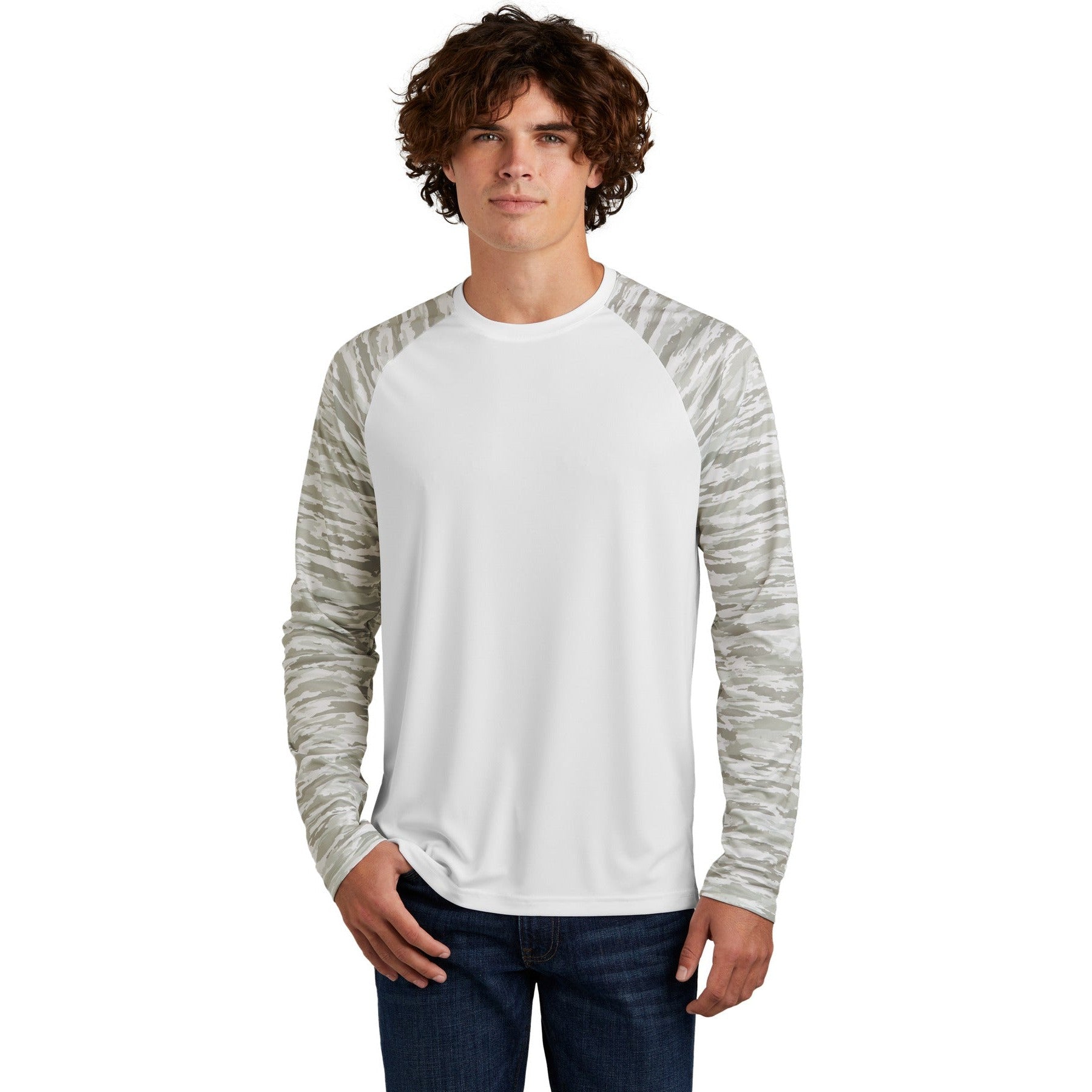 Sport-Tek-Sport-Tek® Drift Camo Colorblock Long Sleeve Tee ST376LS-MedTech-7