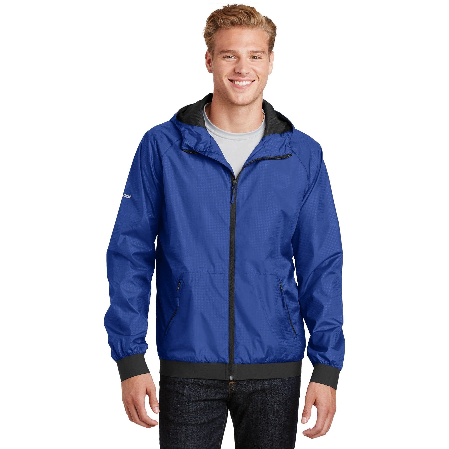 Sport-Tek-Sport-Tek® Embossed Hooded Wind Jacket. JST53-MedTech-2