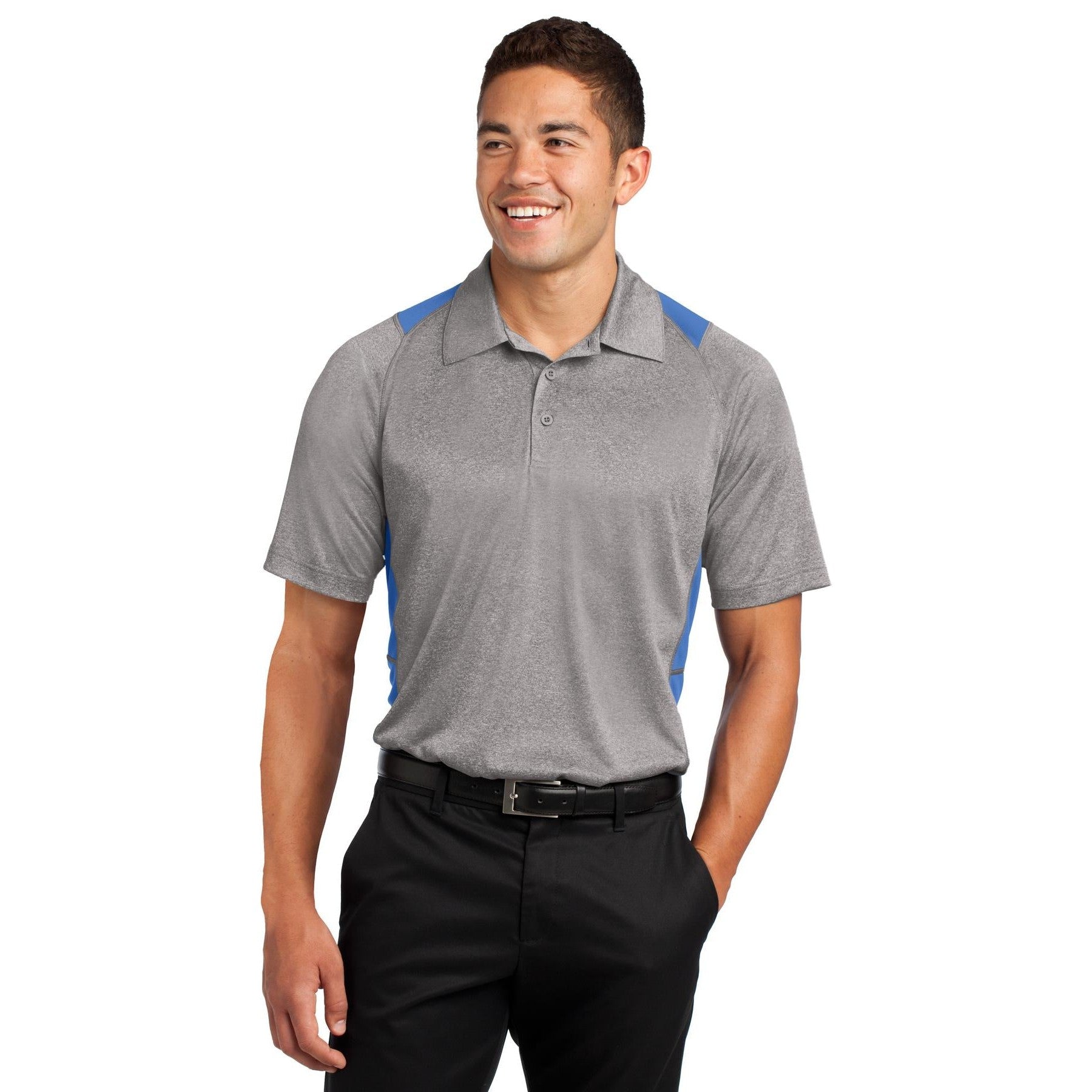 Sport-Tek-Sport-Tek® Heather Colorblock Contender™ Polo. ST665-MedTech-5