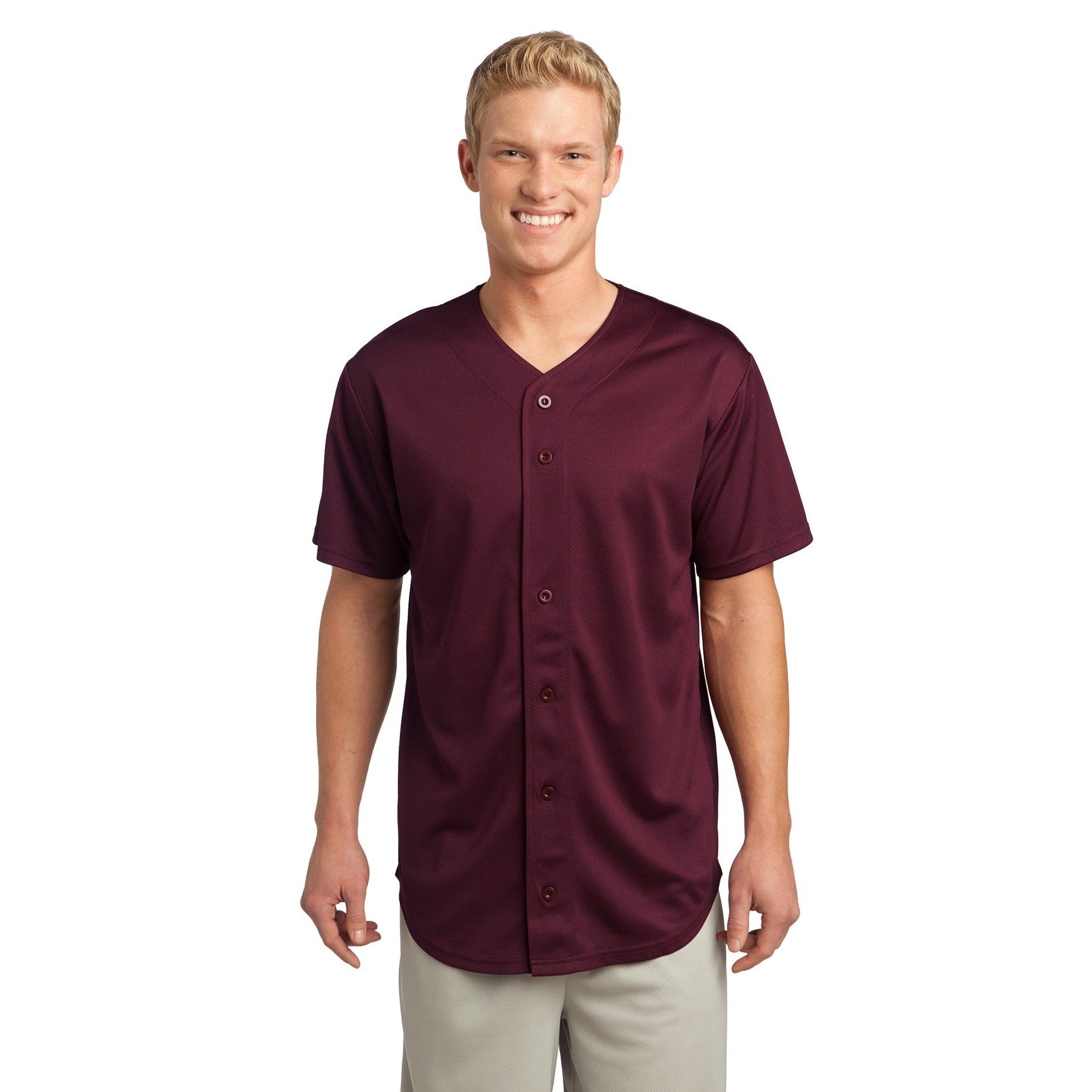 Sport-Tek-Sport-Tek® PosiCharge® Tough Mesh Full-Button Jersey. ST220-MedTech-3