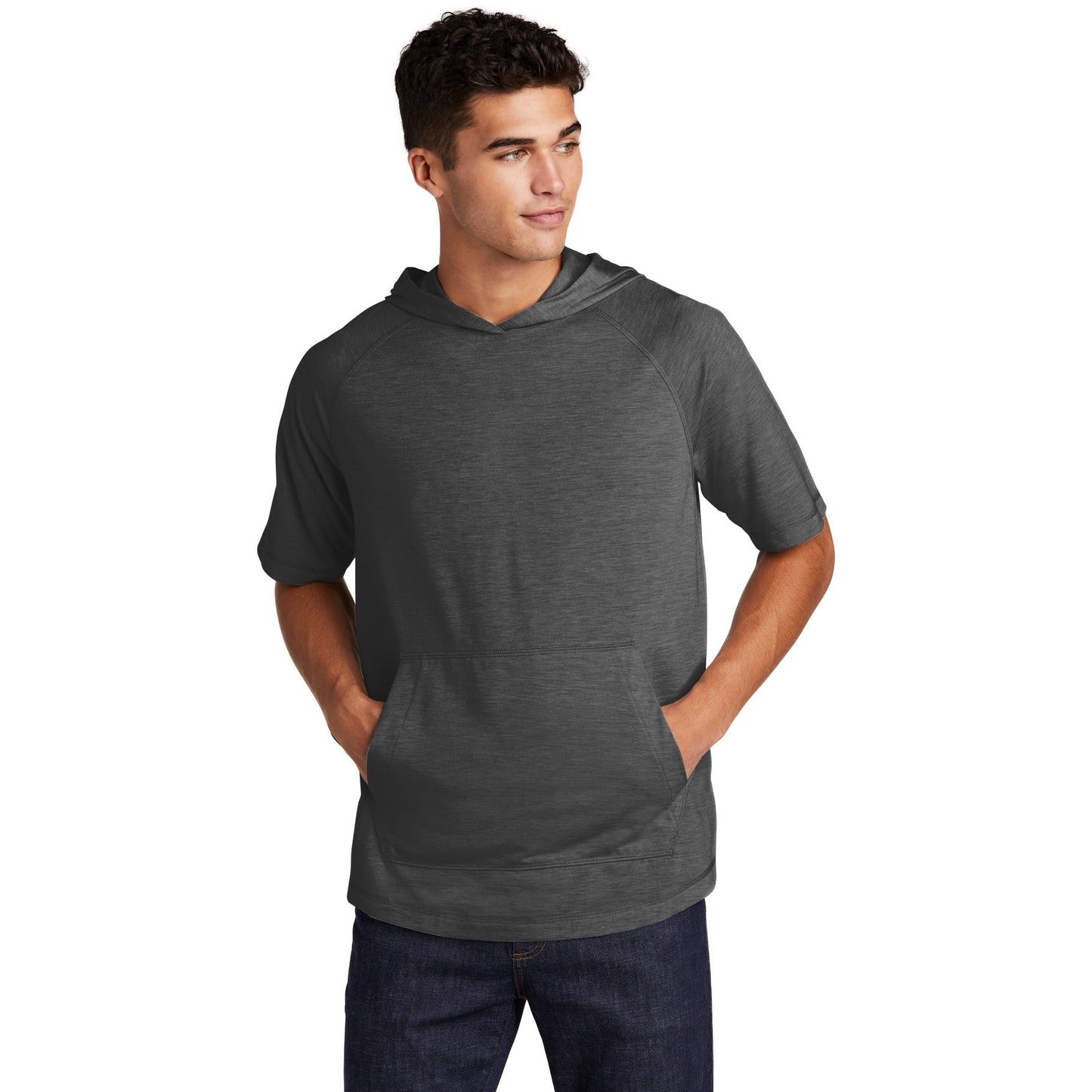 Sport-Tek-Sport-Tek ® PosiCharge ® Tri-Blend Wicking Short Sleeve Hoodie. ST404-MedTech-2