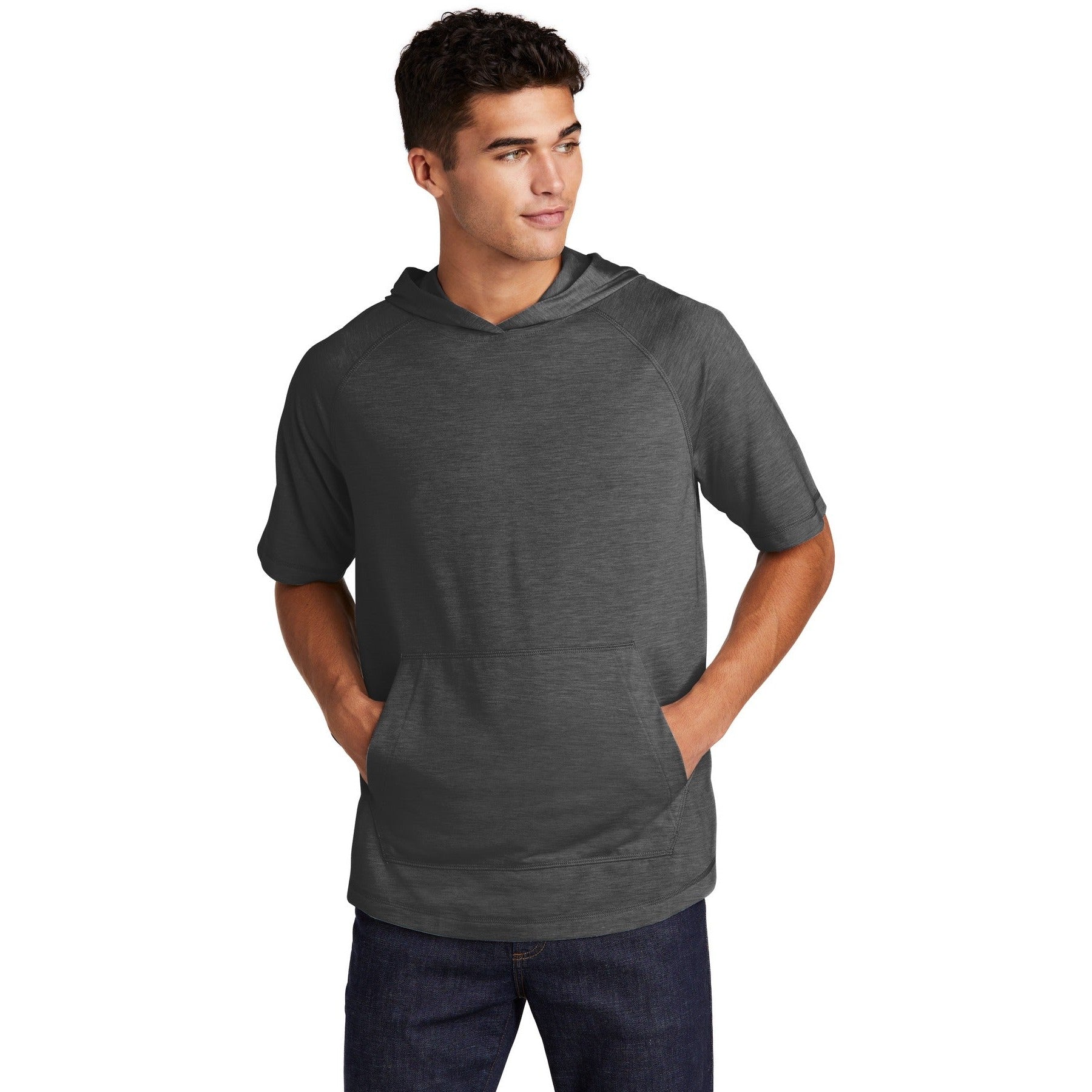 Sport-Tek-Sport-Tek ® PosiCharge ® Tri-Blend Wicking Short Sleeve Hoodie. ST404-MedTech-2