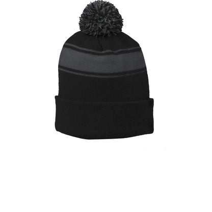 Sport-Tek-Sport-Tek® Stripe Pom Pom Beanie. STC28-MedTech-2