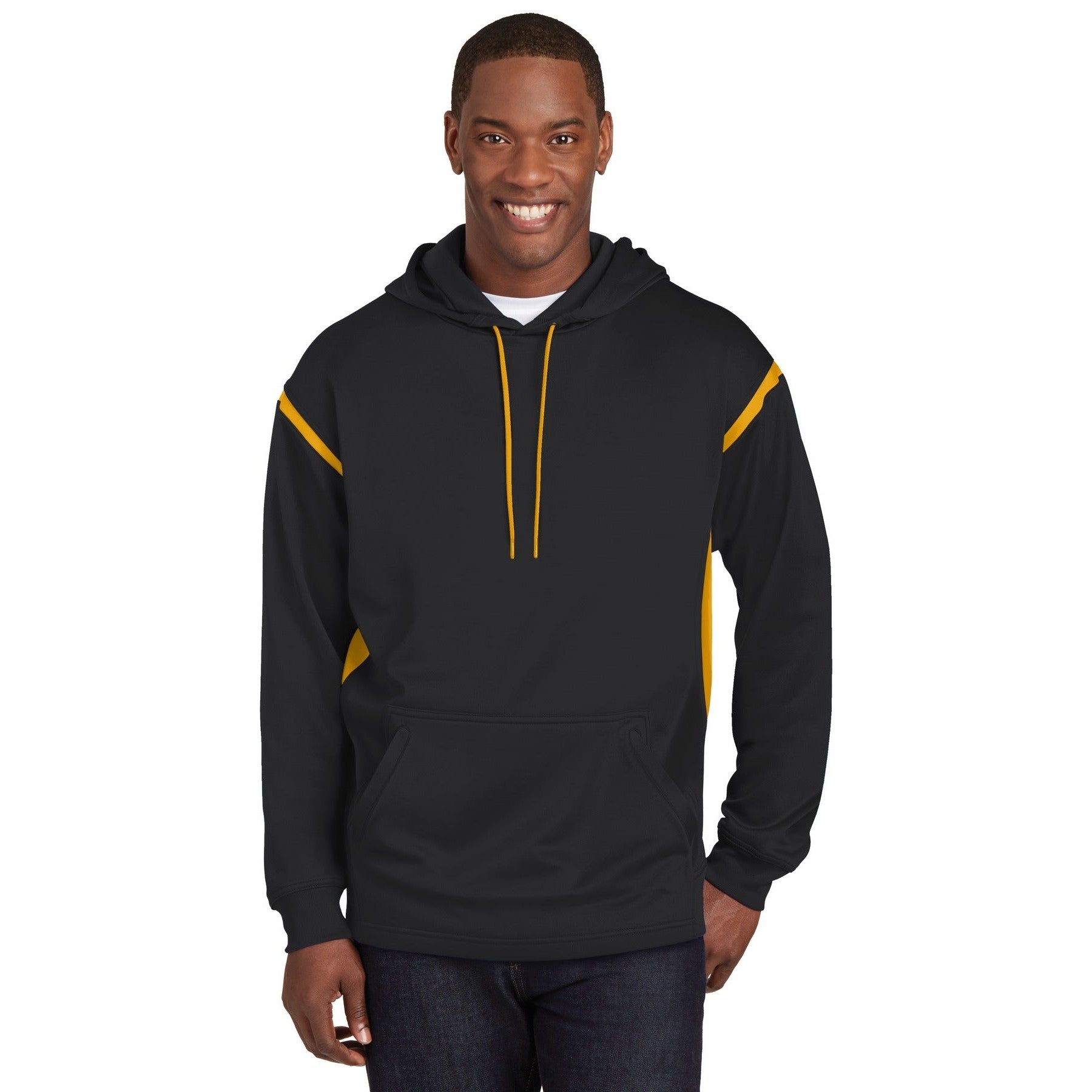 Sport-Tek-Sport-Tek® Tech Fleece Colorblock Hooded Sweatshirt. F246-MedTech-1