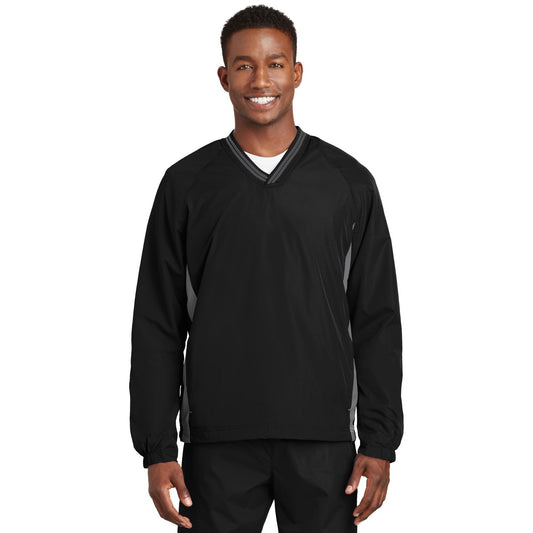 Sport-Tek-Sport-Tek® Tipped V-Neck Raglan Wind Shirt. JST62-MedTech-1