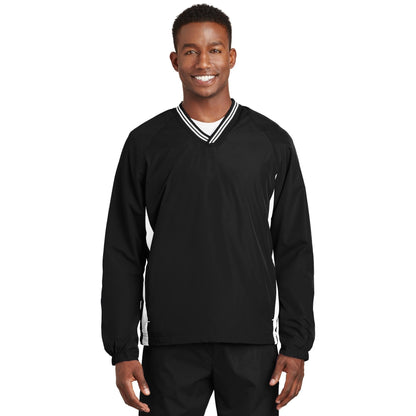 Sport-Tek-Sport-Tek® Tipped V-Neck Raglan Wind Shirt. JST62-MedTech-3