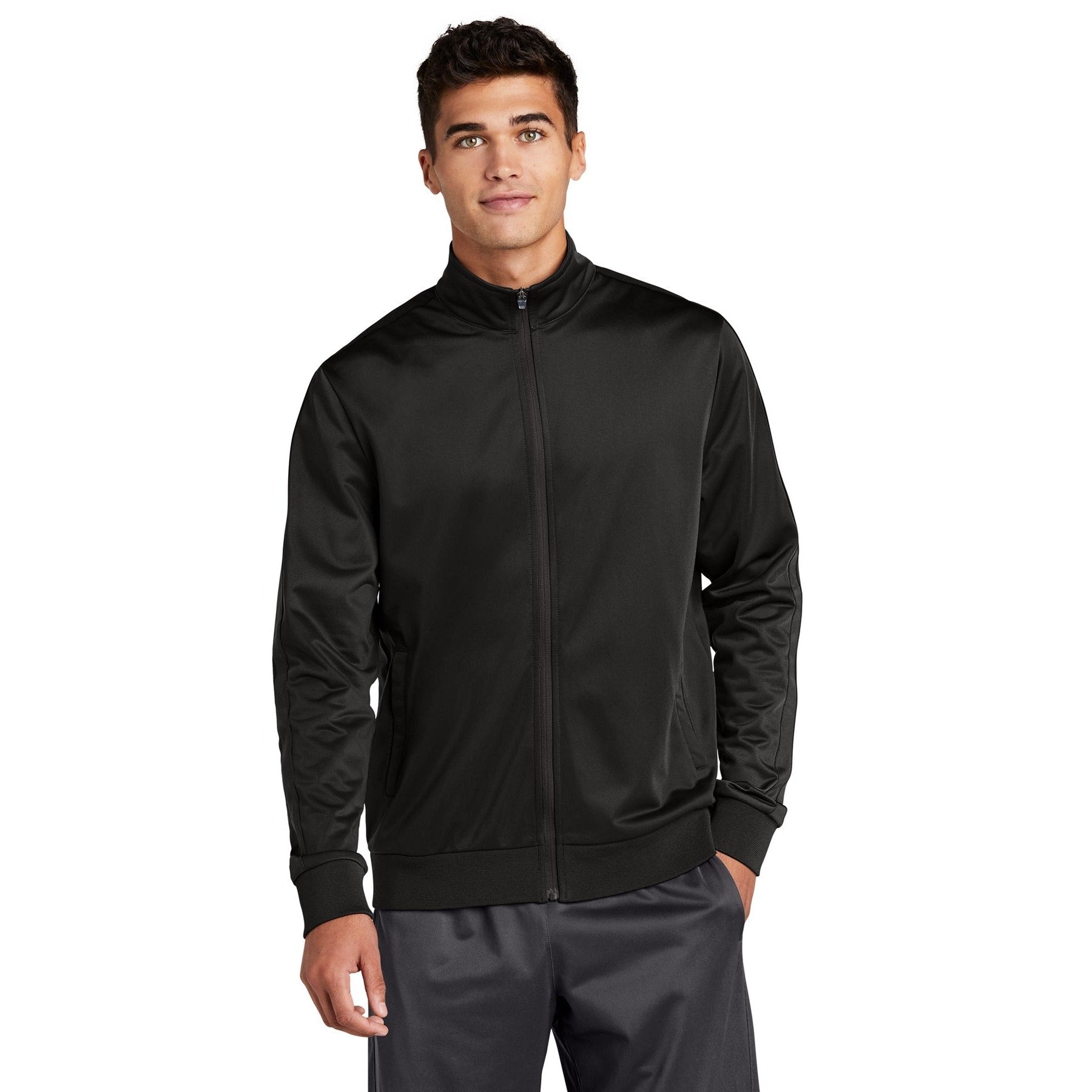 Sport-Tek-Sport-Tek ® Tricot Sleeve Stripe Track Jacket. JST94-MedTech-1
