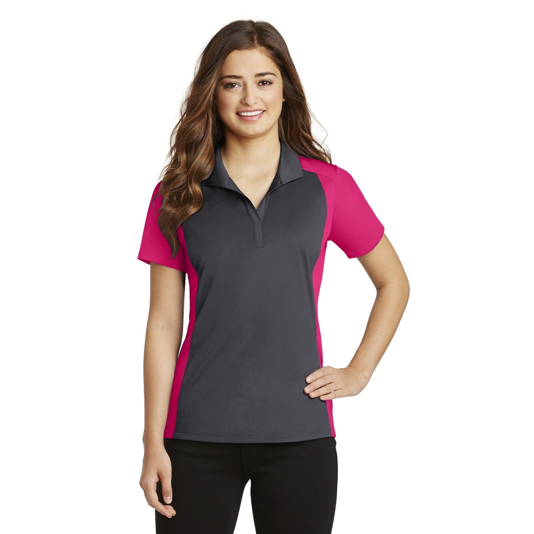 Sport-Tek-Sport-Tek® Women's Colorblock Micropique Sport-Wick® Polo. LST652-MedTech-4