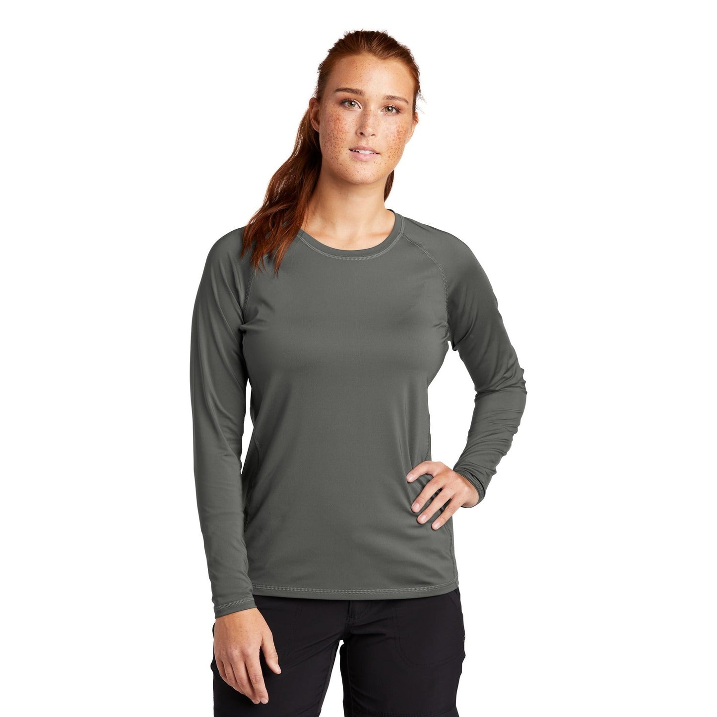 Sport-Tek-Sport-Tek ® Women's Long Sleeve Rashguard Tee. LST470LS-MedTech-2