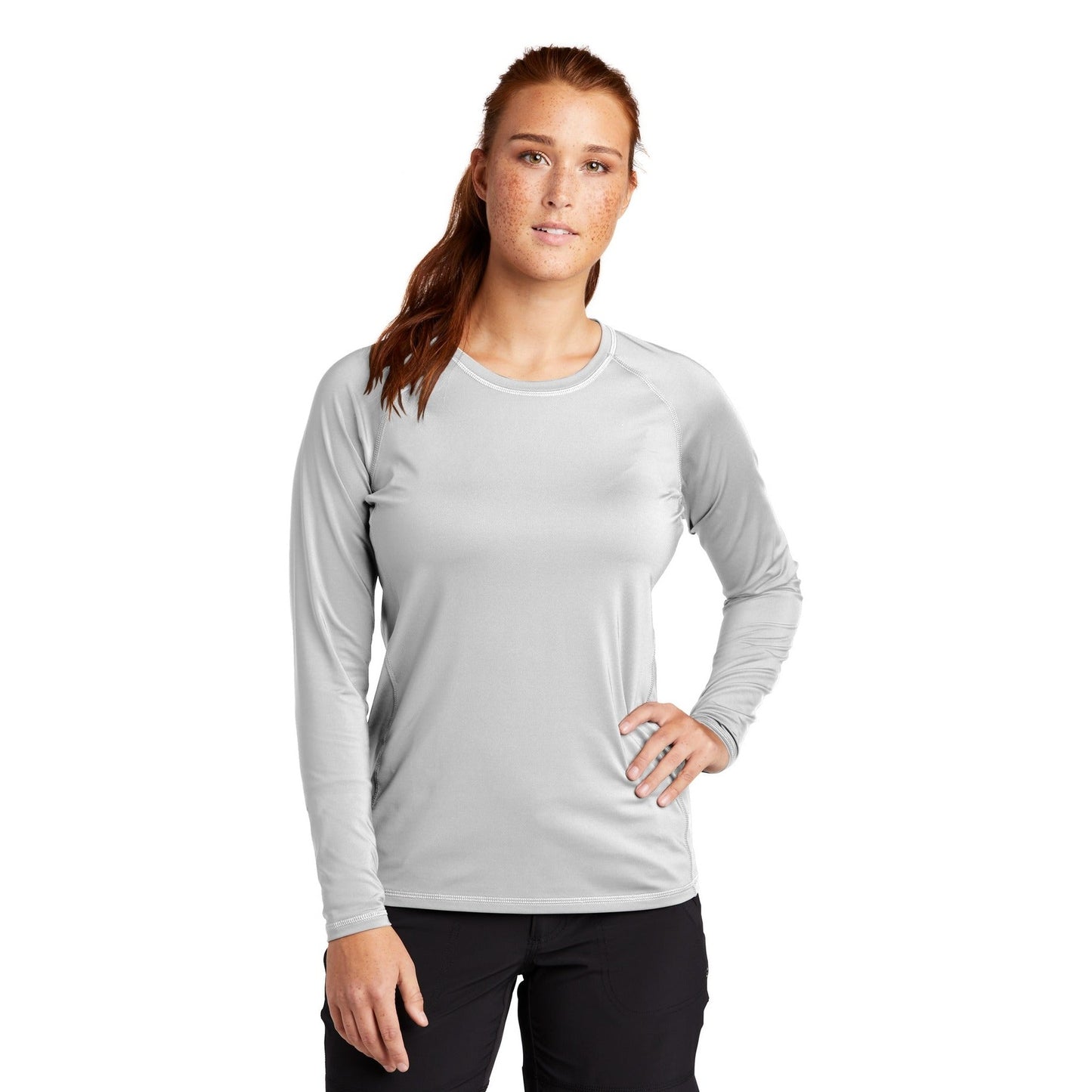 Sport-Tek-Sport-Tek ® Women's Long Sleeve Rashguard Tee. LST470LS-MedTech-5