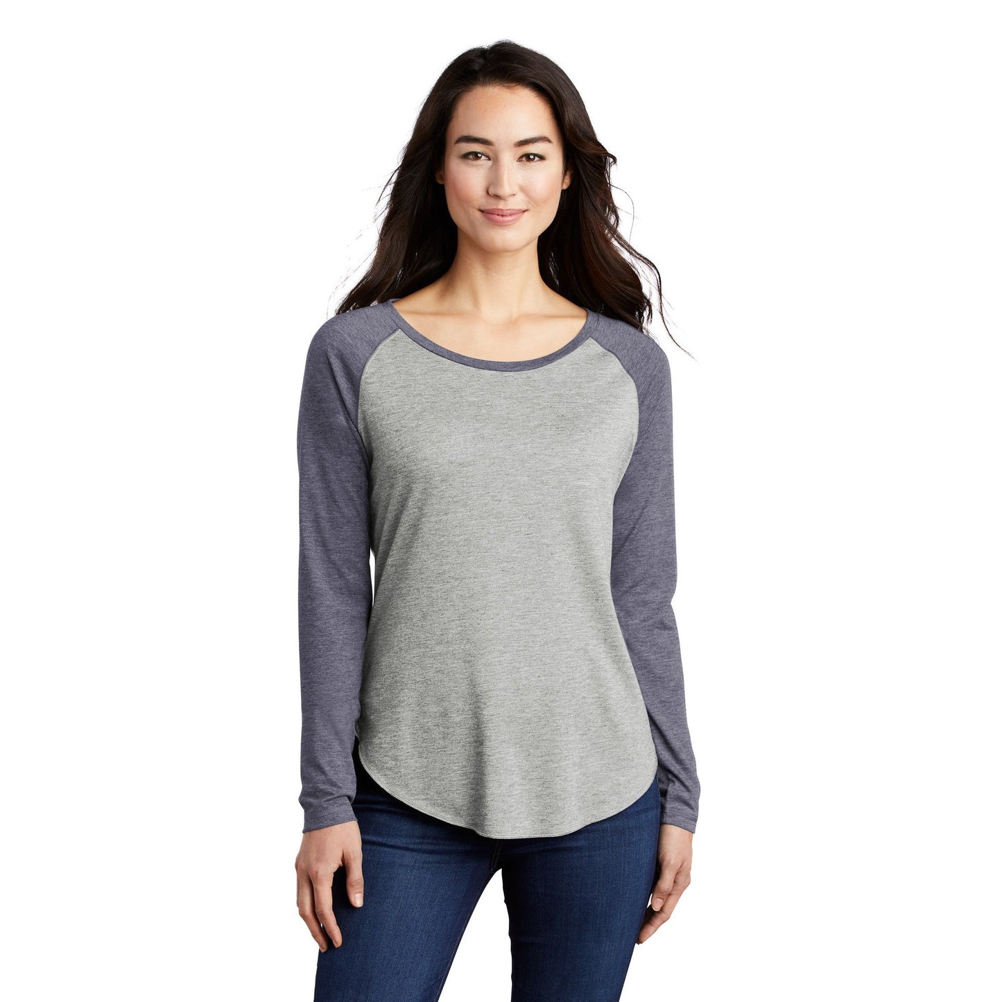 Sport-Tek-Sport-Tek ® Women's PosiCharge ® Long Sleeve Tri-Blend Wicking Scoop Neck Raglan Tee LST400LS-MedTech-7