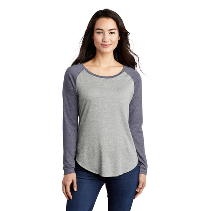 Sport-Tek-Sport-Tek ® Women's PosiCharge ® Long Sleeve Tri-Blend Wicking Scoop Neck Raglan Tee LST400LS-MedTech-7
