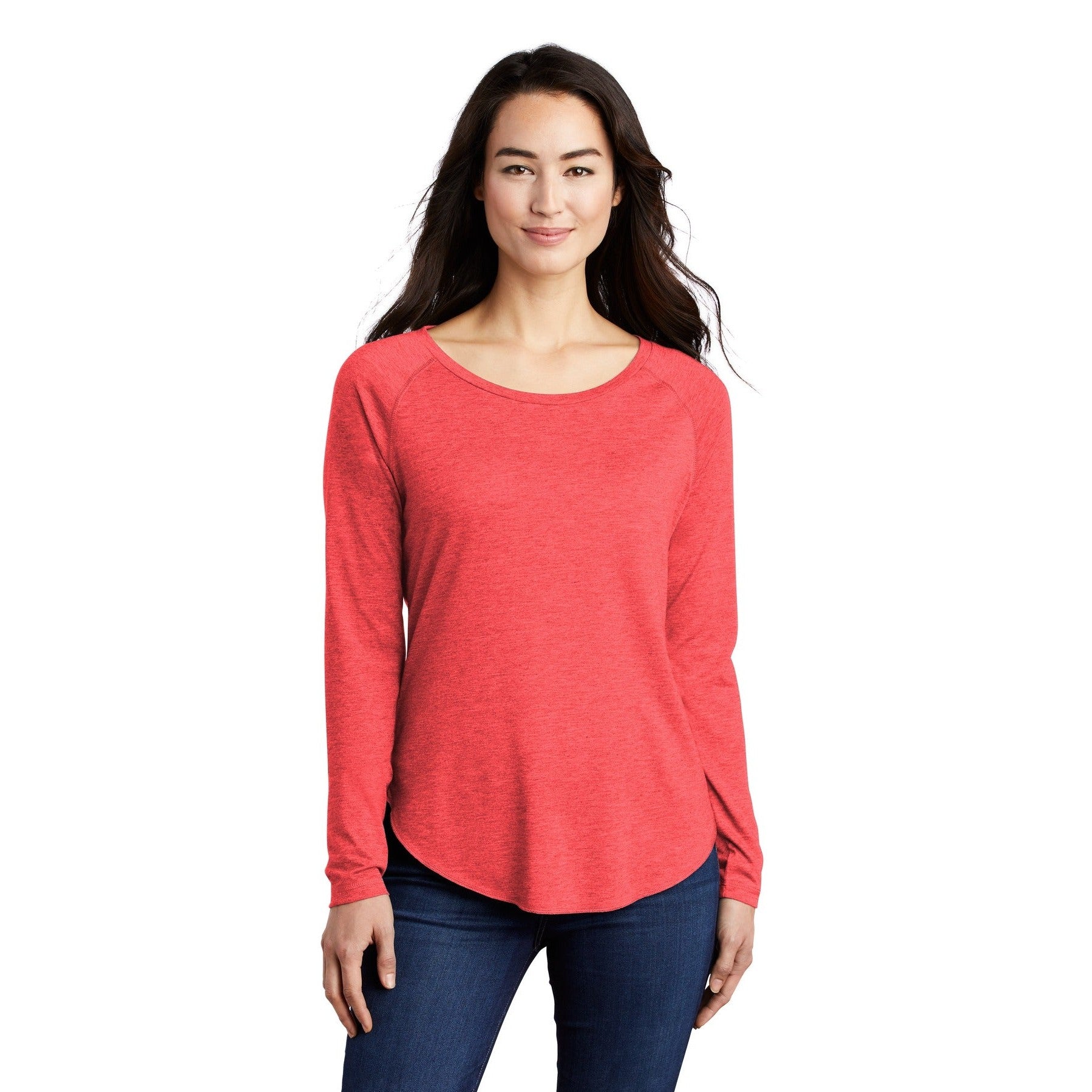 Sport-Tek-Sport-Tek ® Women's PosiCharge ® Long Sleeve Tri-Blend Wicking Scoop Neck Raglan Tee LST400LS-MedTech-8